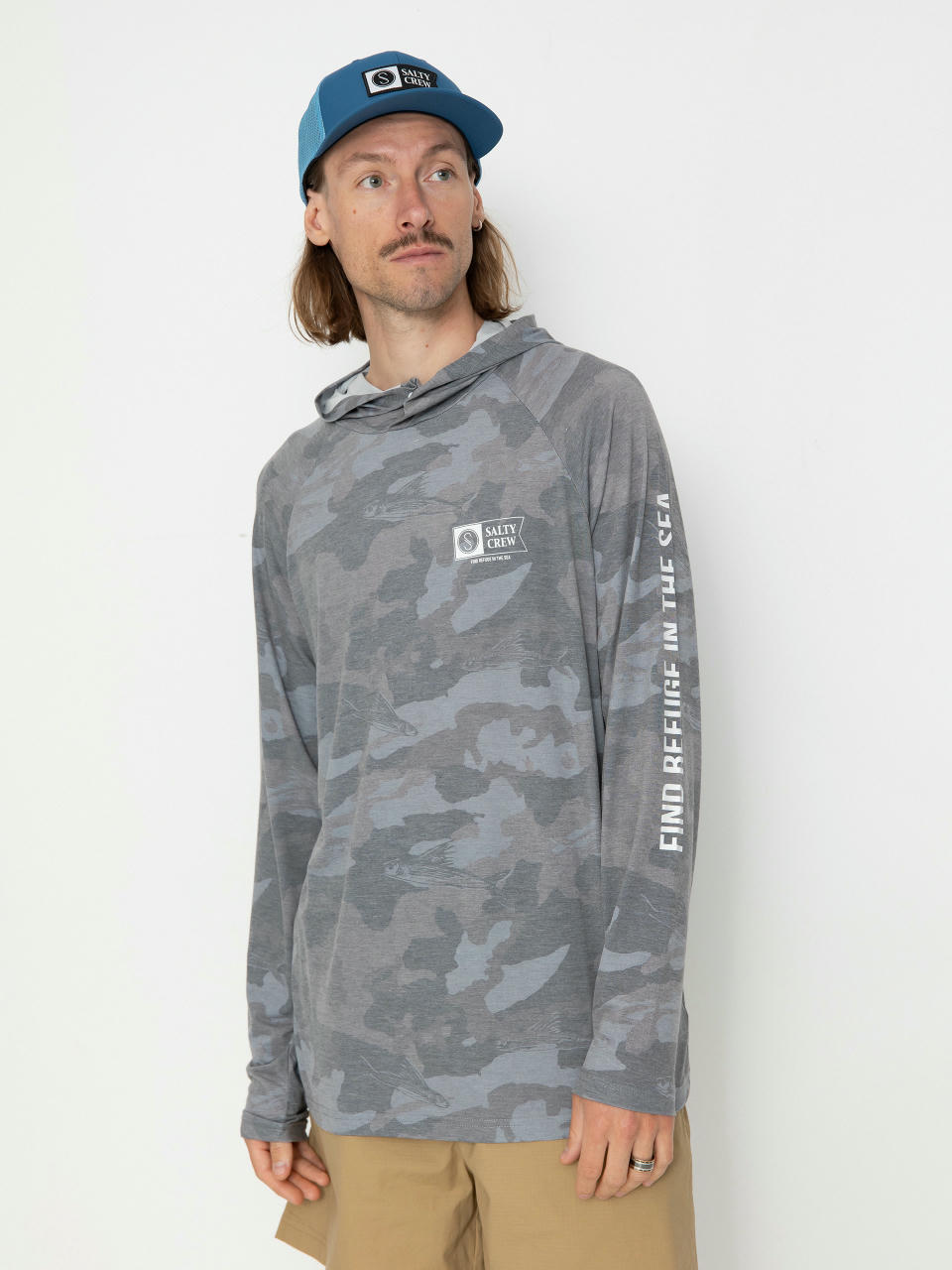 Mikina s kapucí Salty Crew Mariner HD (black camo)