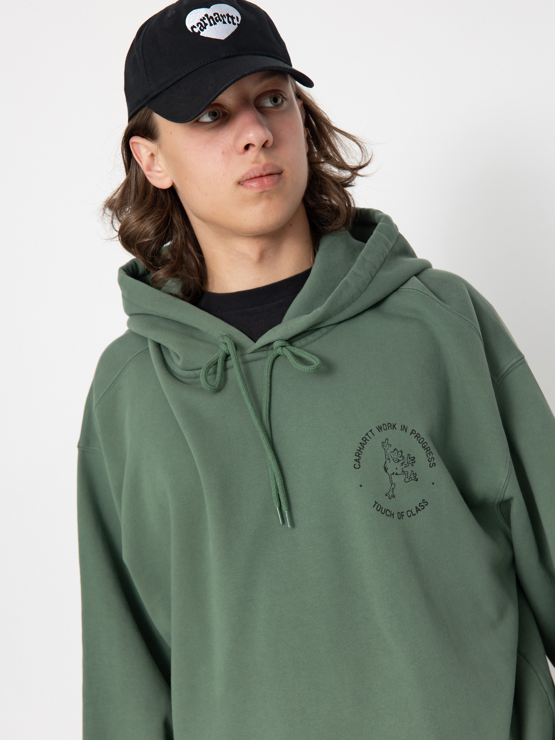 Mikina s kapucí Carhartt WIP Stamp HD (duck green/black)