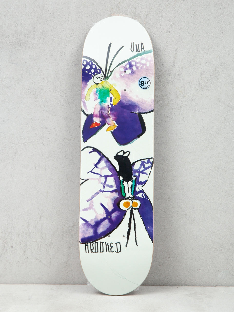 Deska Krooked Una Butterflies (white/purple)