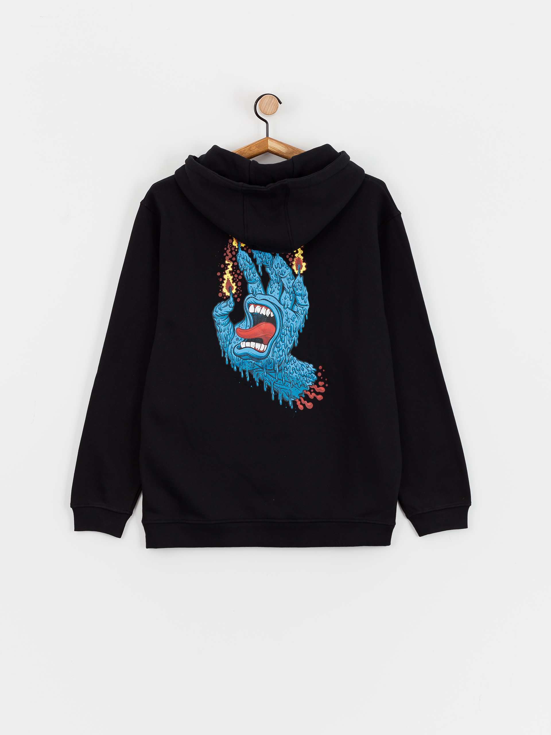 Mikina s kapucí Santa Cruz Pace Ritual Hand HD (black)