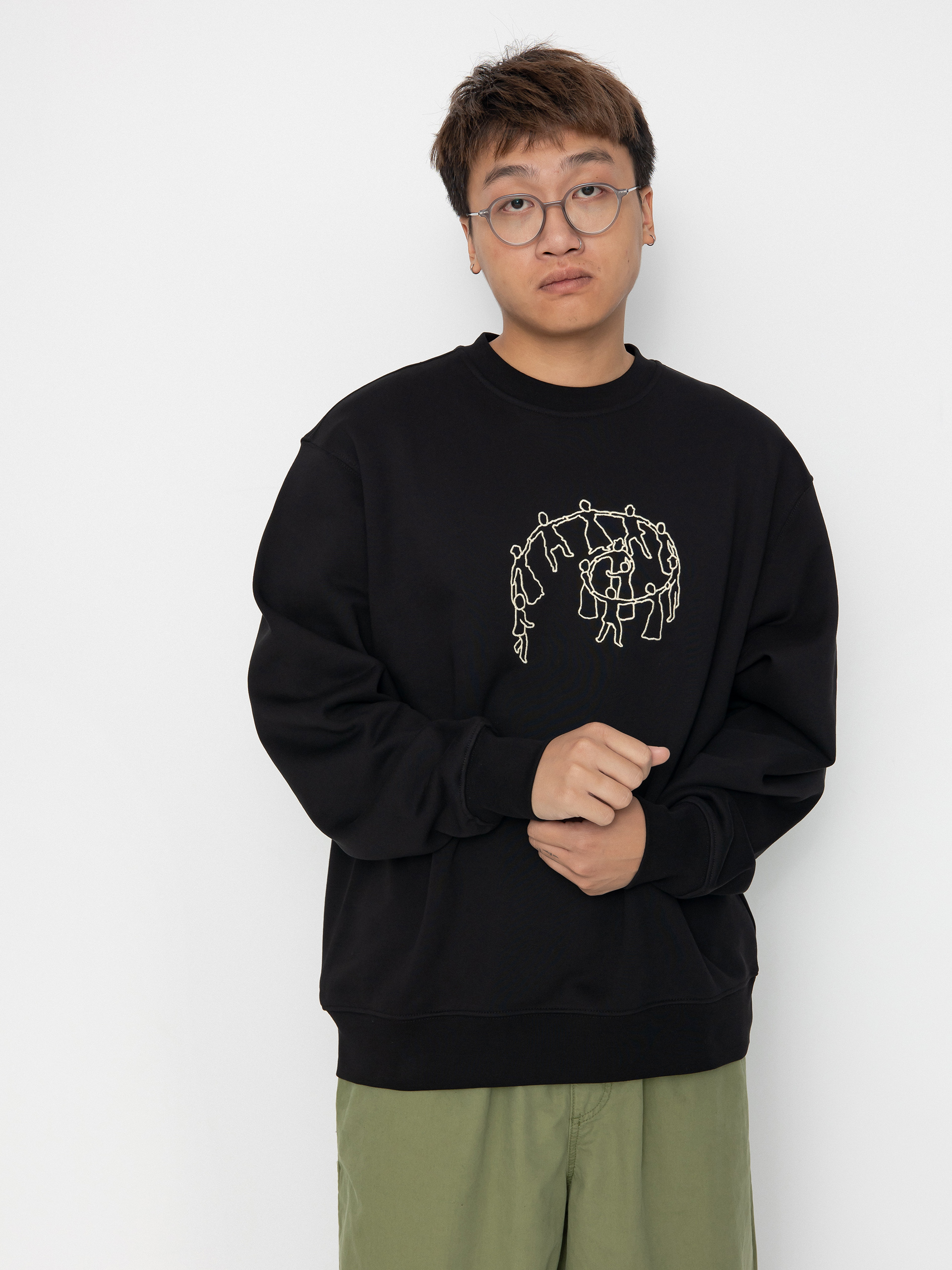 Mikina s kapucí Vans Skate Hold Hands HD (black)