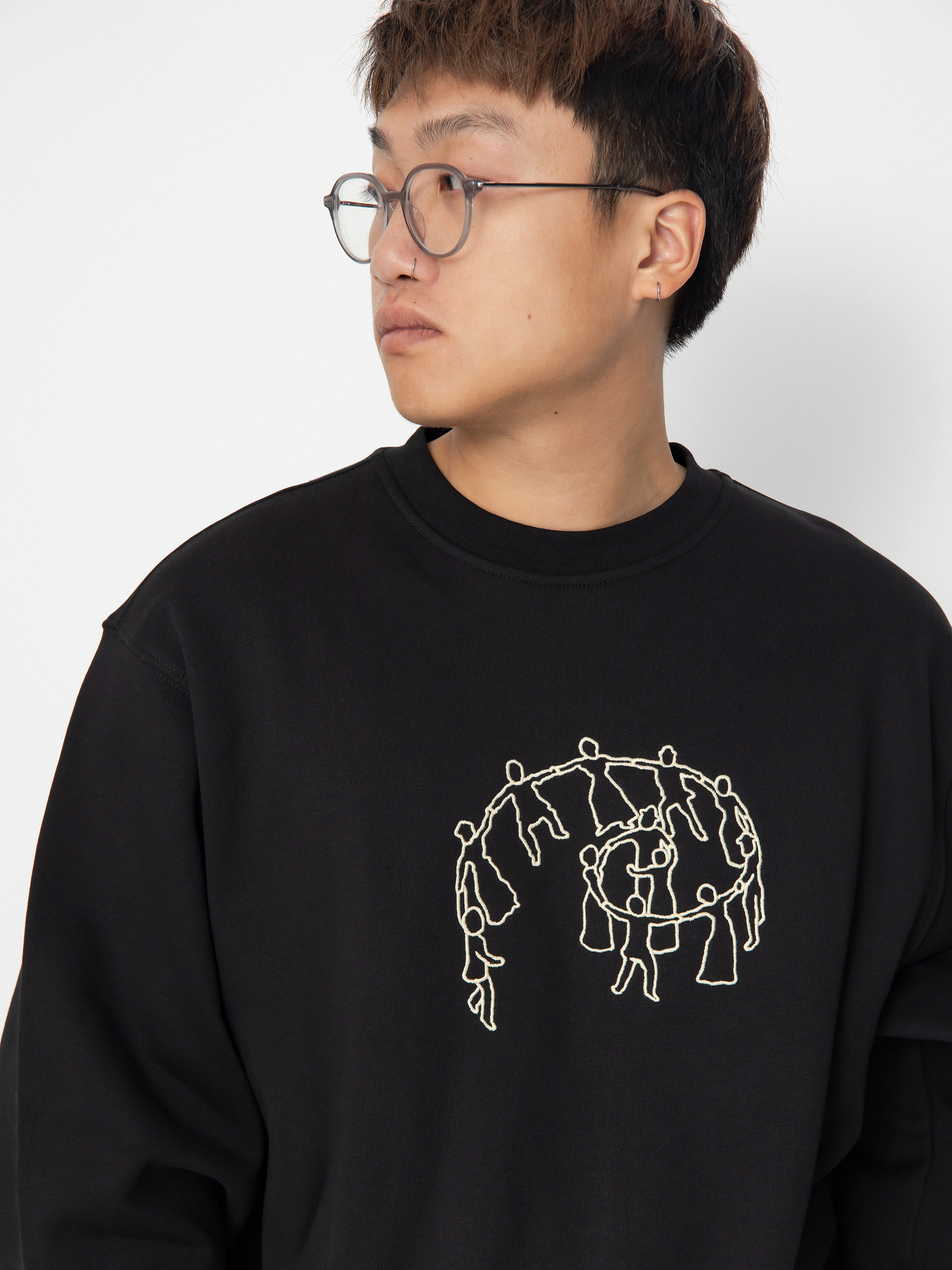 Mikina s kapucí Vans Skate Hold Hands HD (black)