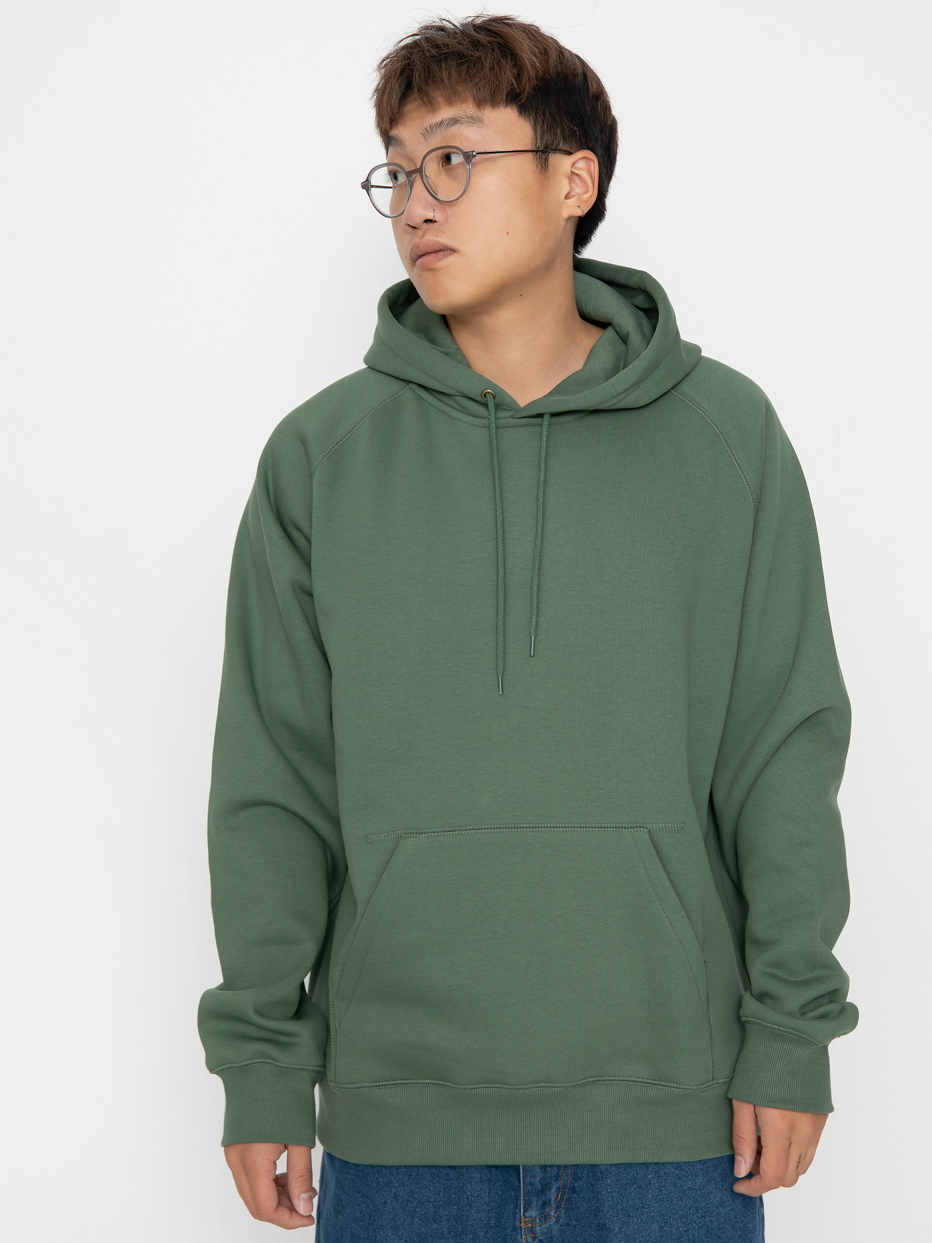 Mikina s kapucí Carhartt WIP Chase HD (duck green/gold)