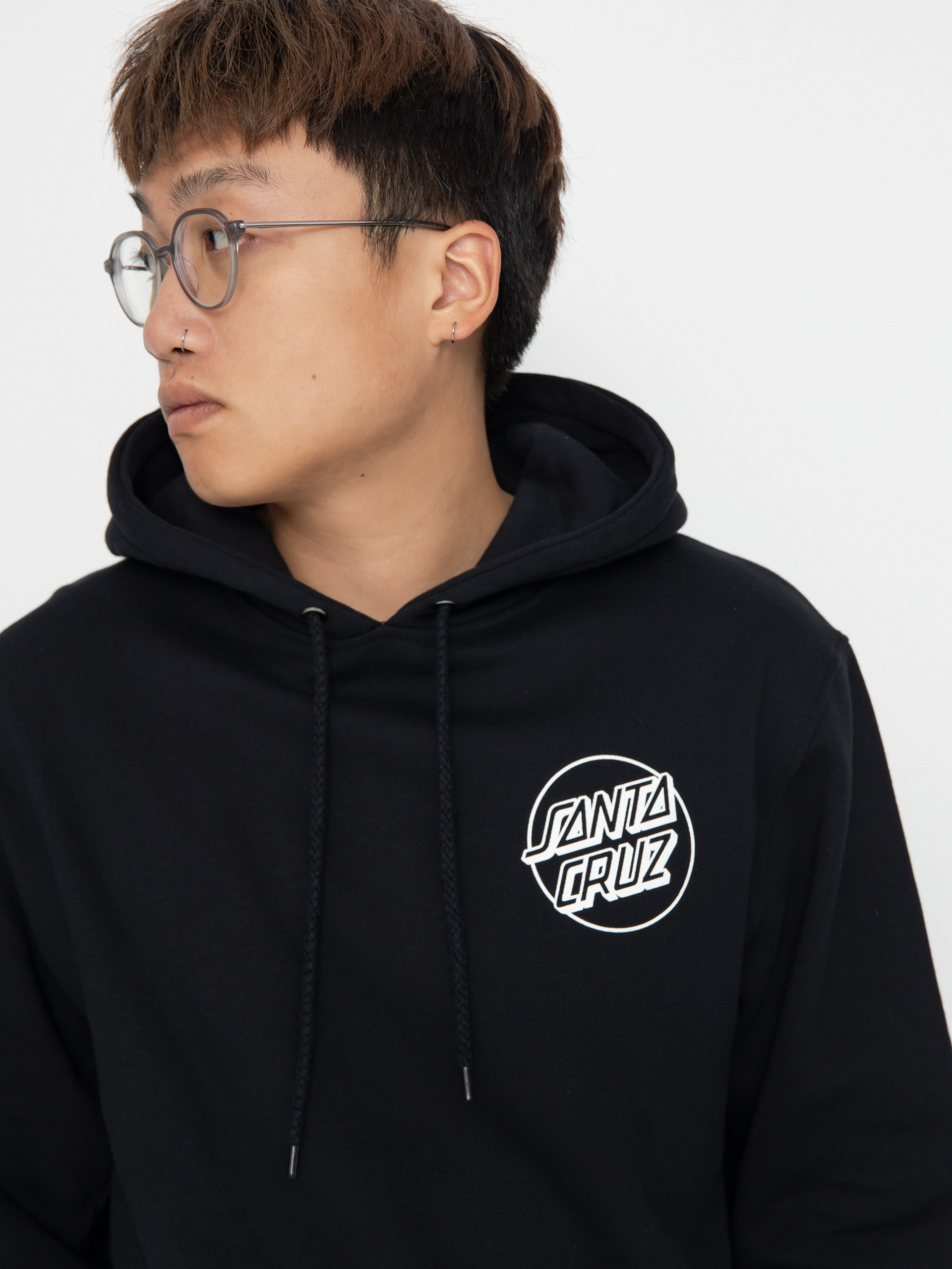 Mikina s kapucí Santa Cruz Pace Ritual Hand HD (black)