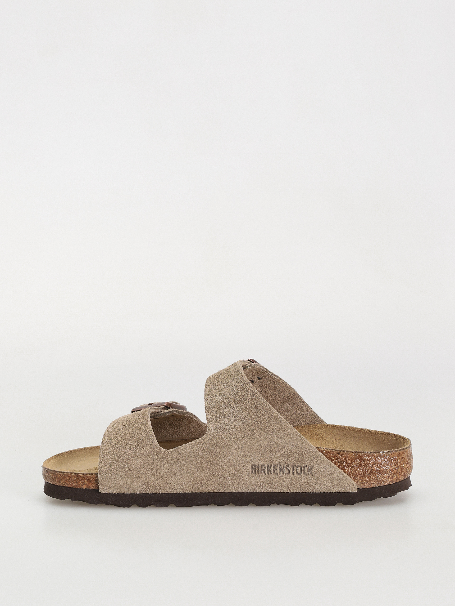 Plážovky Birkenstock Arizona Suede Leather Narrow Wmn (taupe)