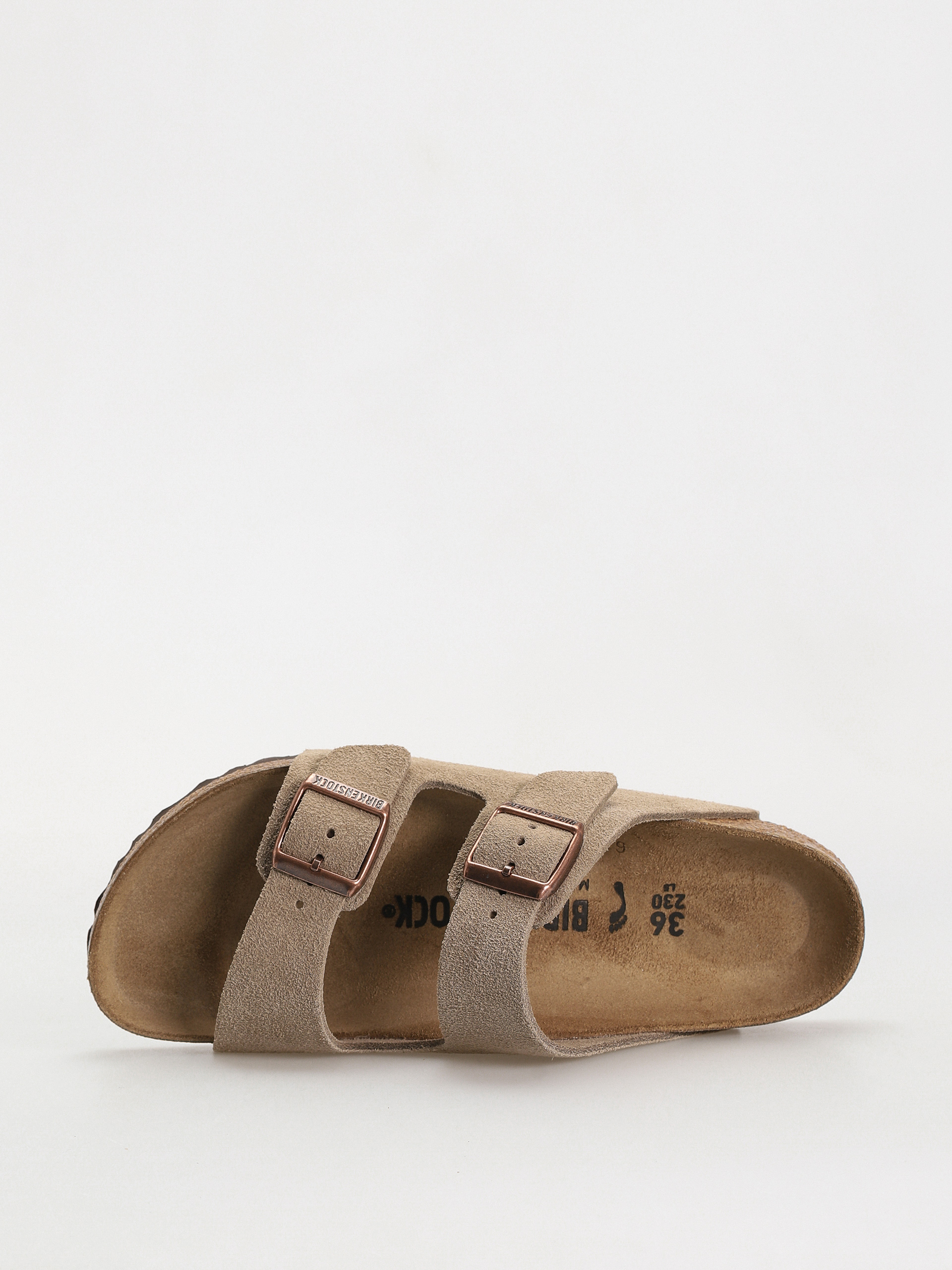Plážovky Birkenstock Arizona Suede Leather Narrow Wmn (taupe)
