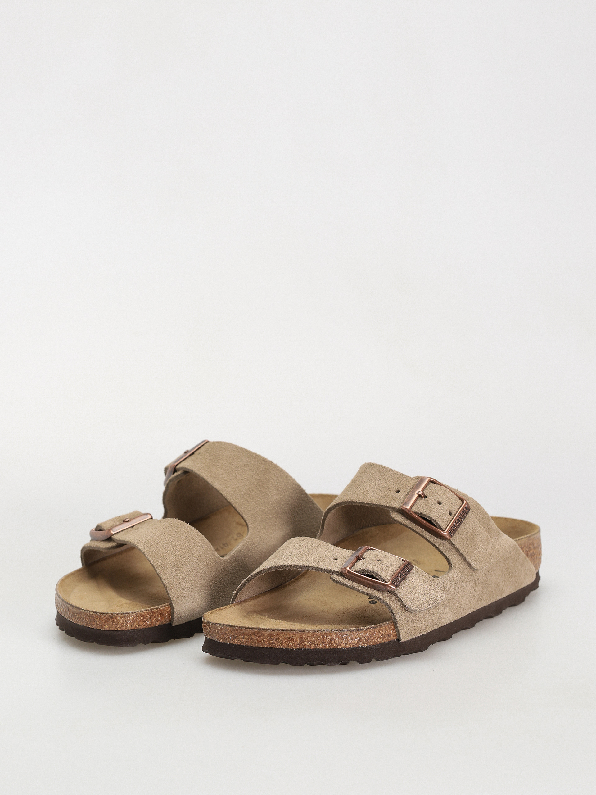Plážovky Birkenstock Arizona Suede Leather Narrow Wmn (taupe)