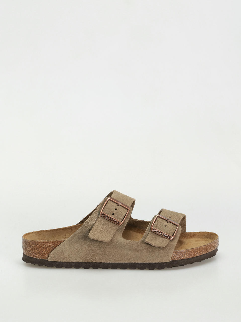 Plážovky Birkenstock Arizona Suede Leather Regular (taupe)