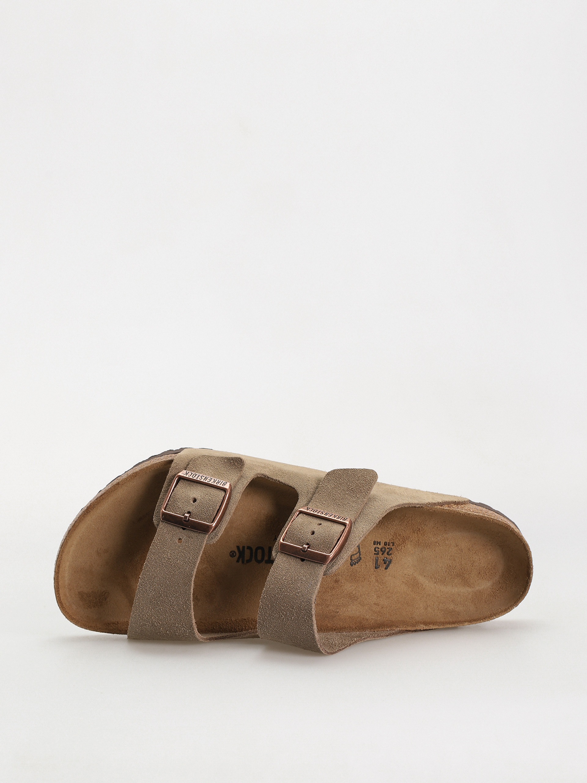 Plážovky Birkenstock Arizona Suede Leather Regular (taupe)
