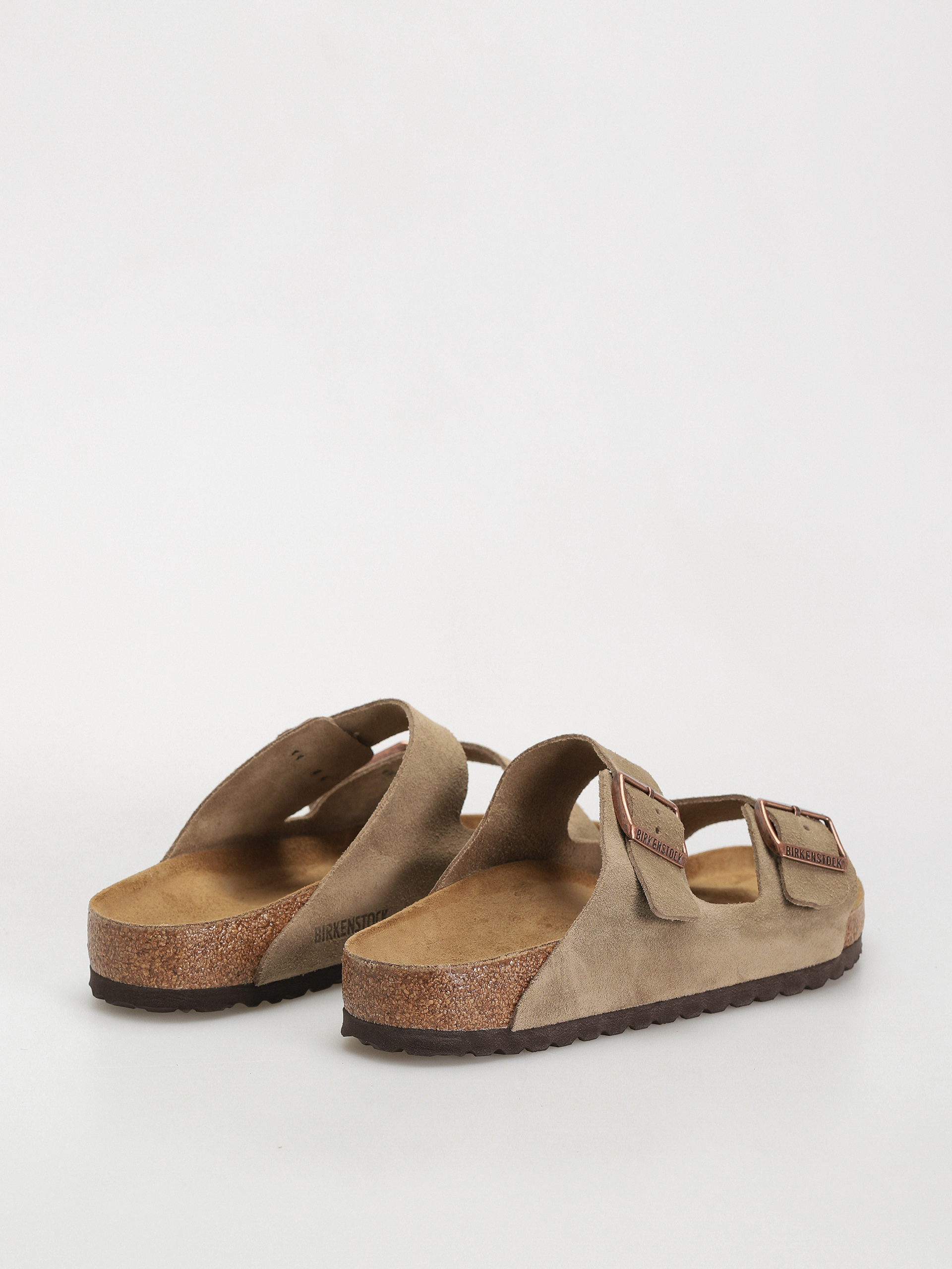 Plážovky Birkenstock Arizona Suede Leather Regular (taupe)