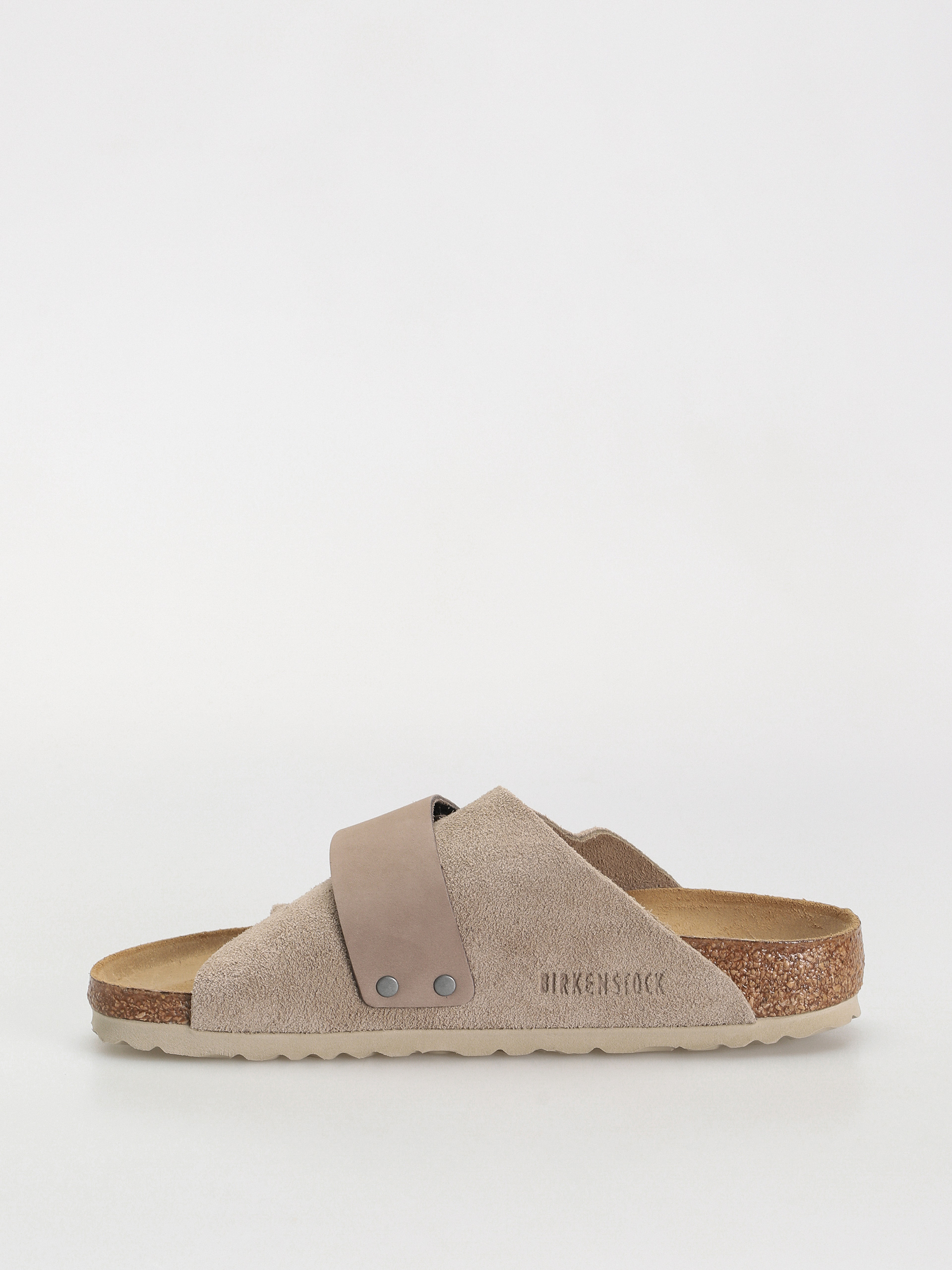 Plážovky Birkenstock Kyoto Nubuck Suede Leather Narrow Wmn (taupe)
