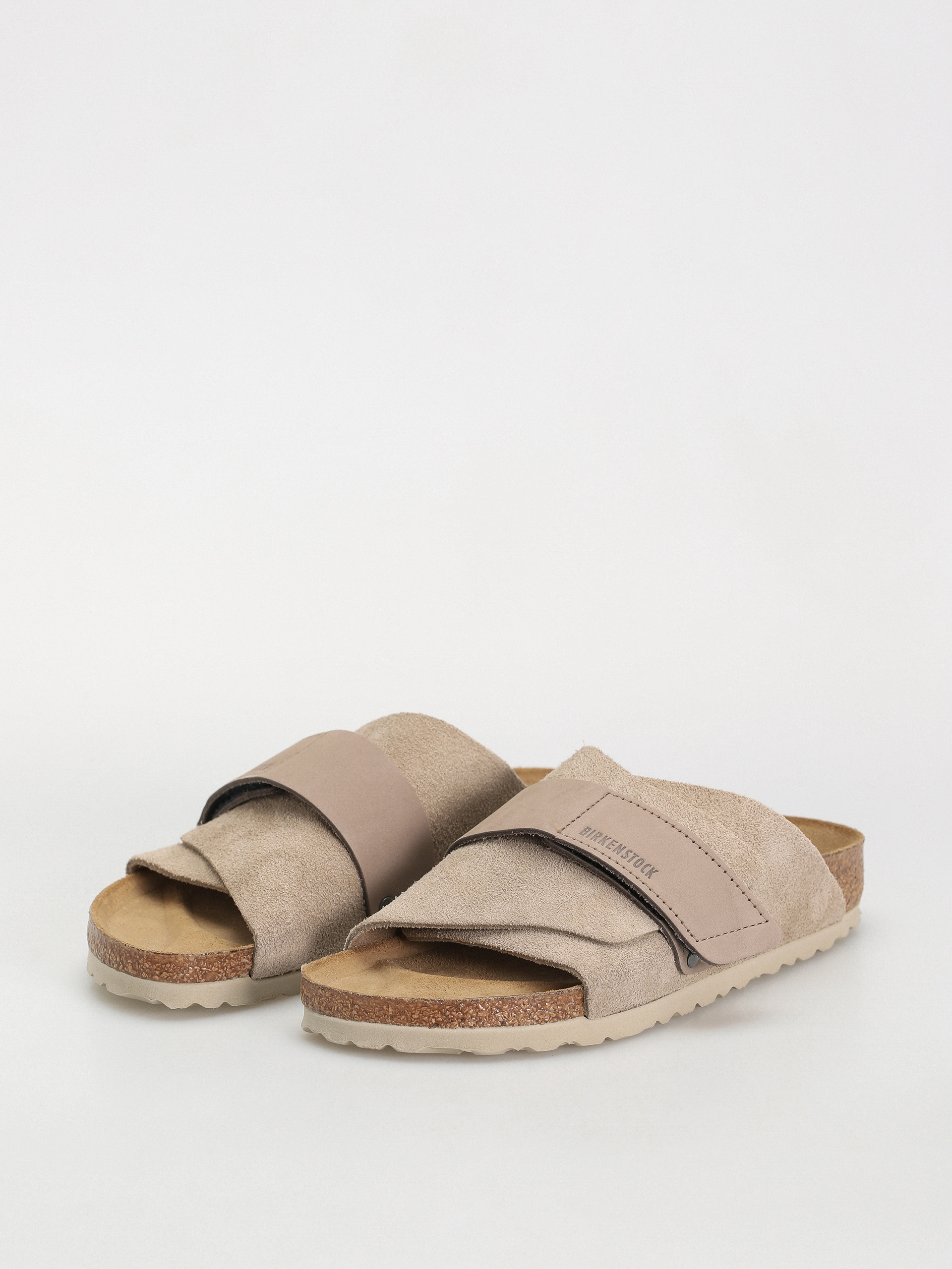 Plážovky Birkenstock Kyoto Nubuck Suede Leather Narrow Wmn (taupe)