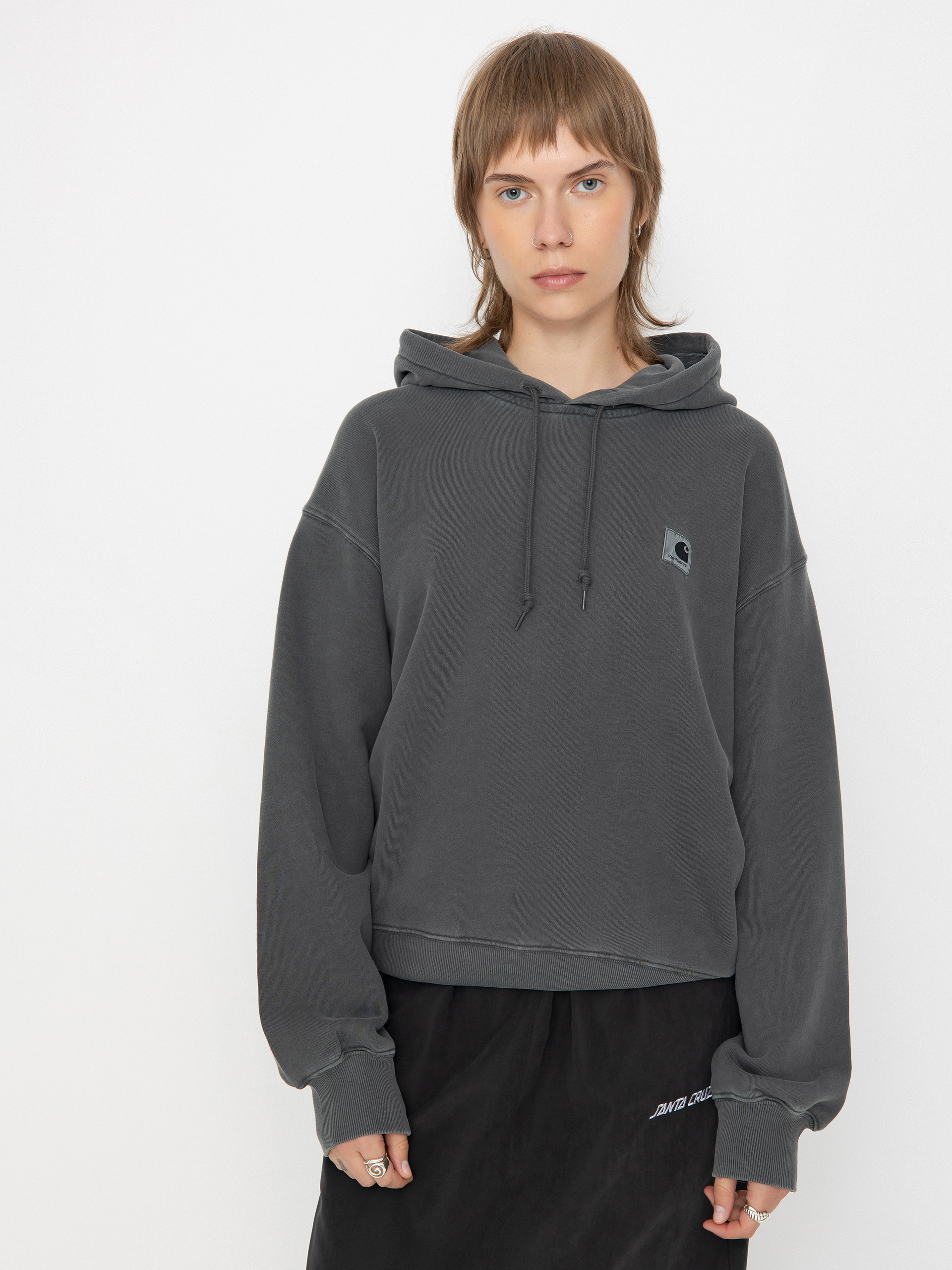 Mikina s kapucí Carhartt WIP Nelson HD Wmn (charcoal)