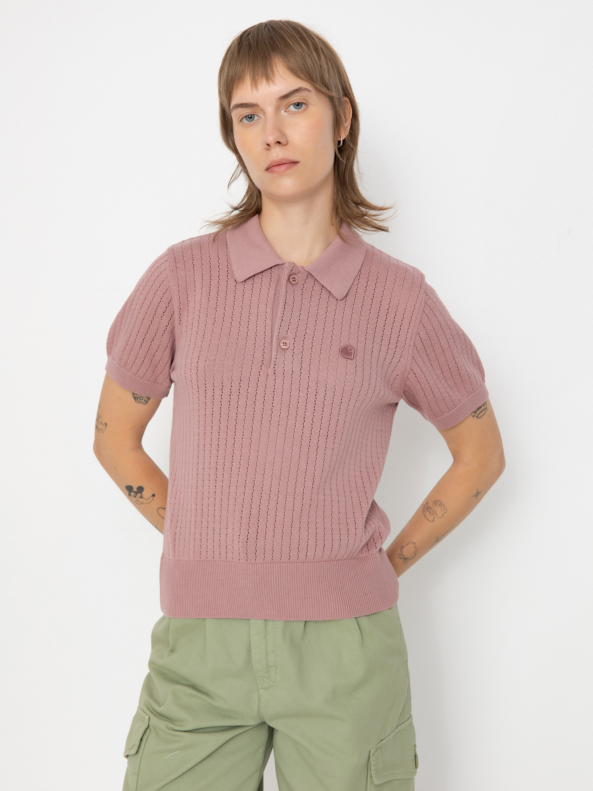 Polo tričko Carhartt WIP Norlina Wmn (dusty fuchsia)