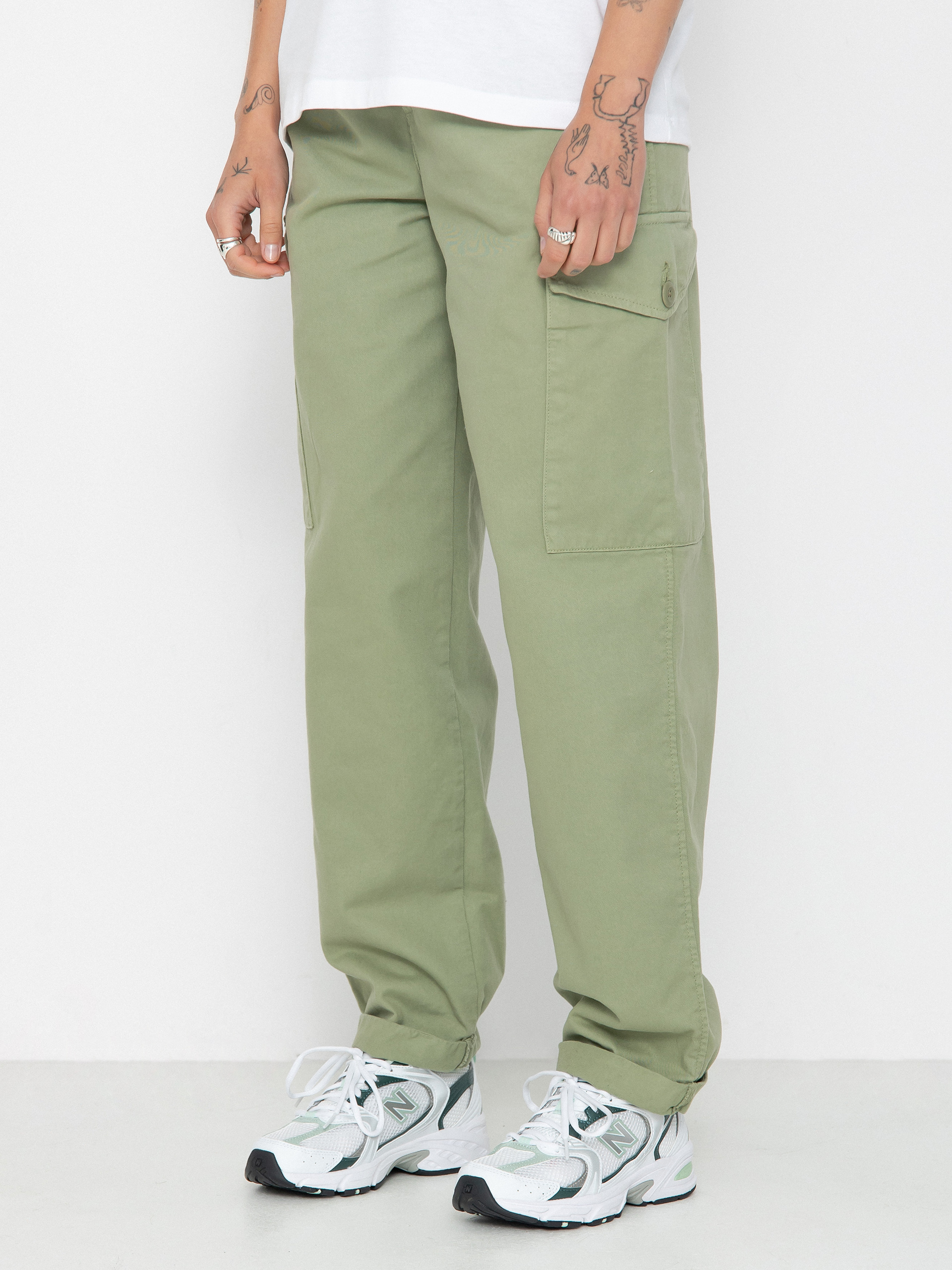 Kalhoty Carhartt WIP Collins Wmn (misty green)