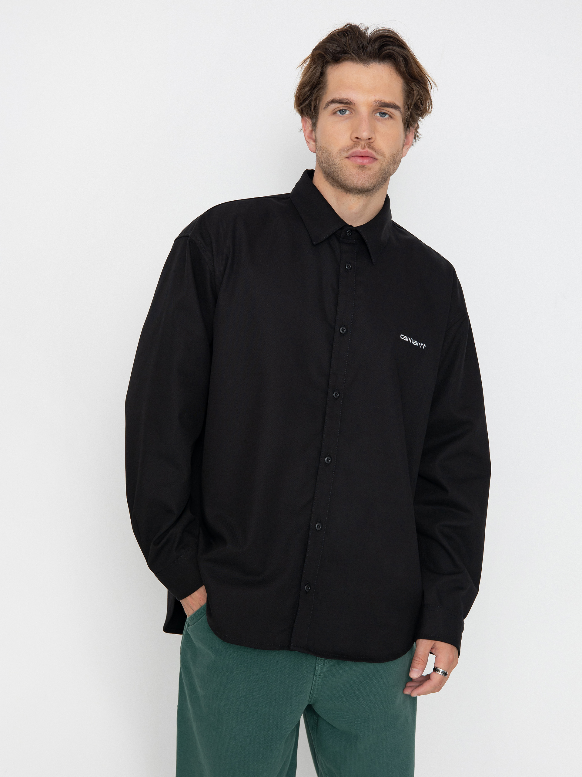 Košile Carhartt WIP Module Script (black/white)