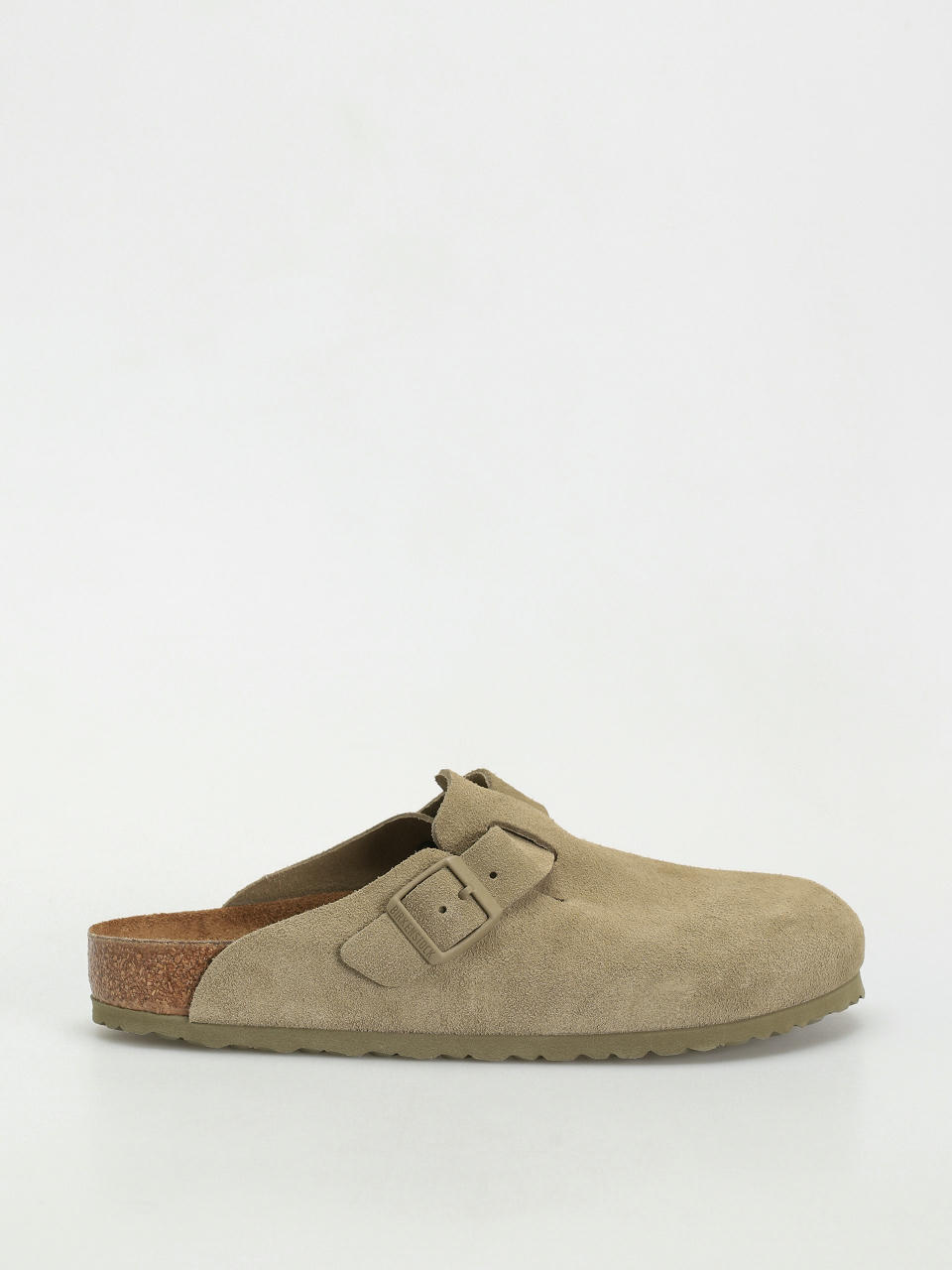 Plážovky Birkenstock Boston Suede Leather Regular (faded khaki)