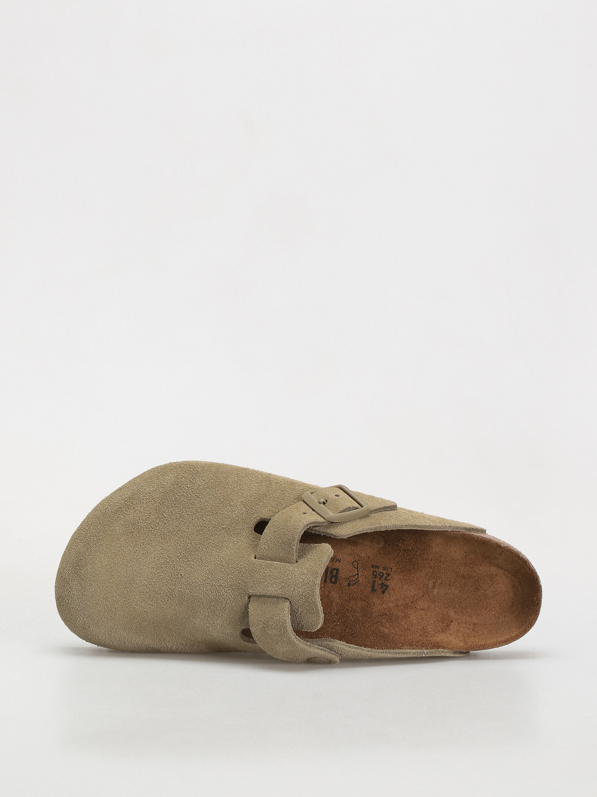 Plážovky Birkenstock Boston Suede Leather Regular (faded khaki)