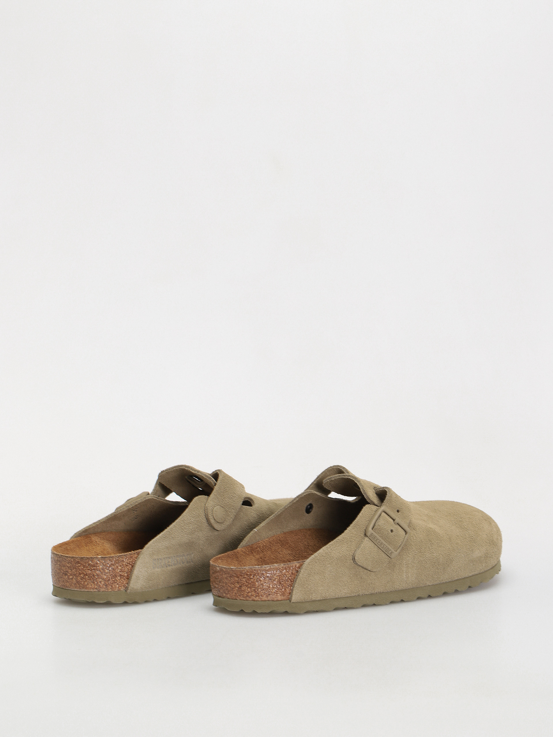 Plážovky Birkenstock Boston Suede Leather Regular (faded khaki)