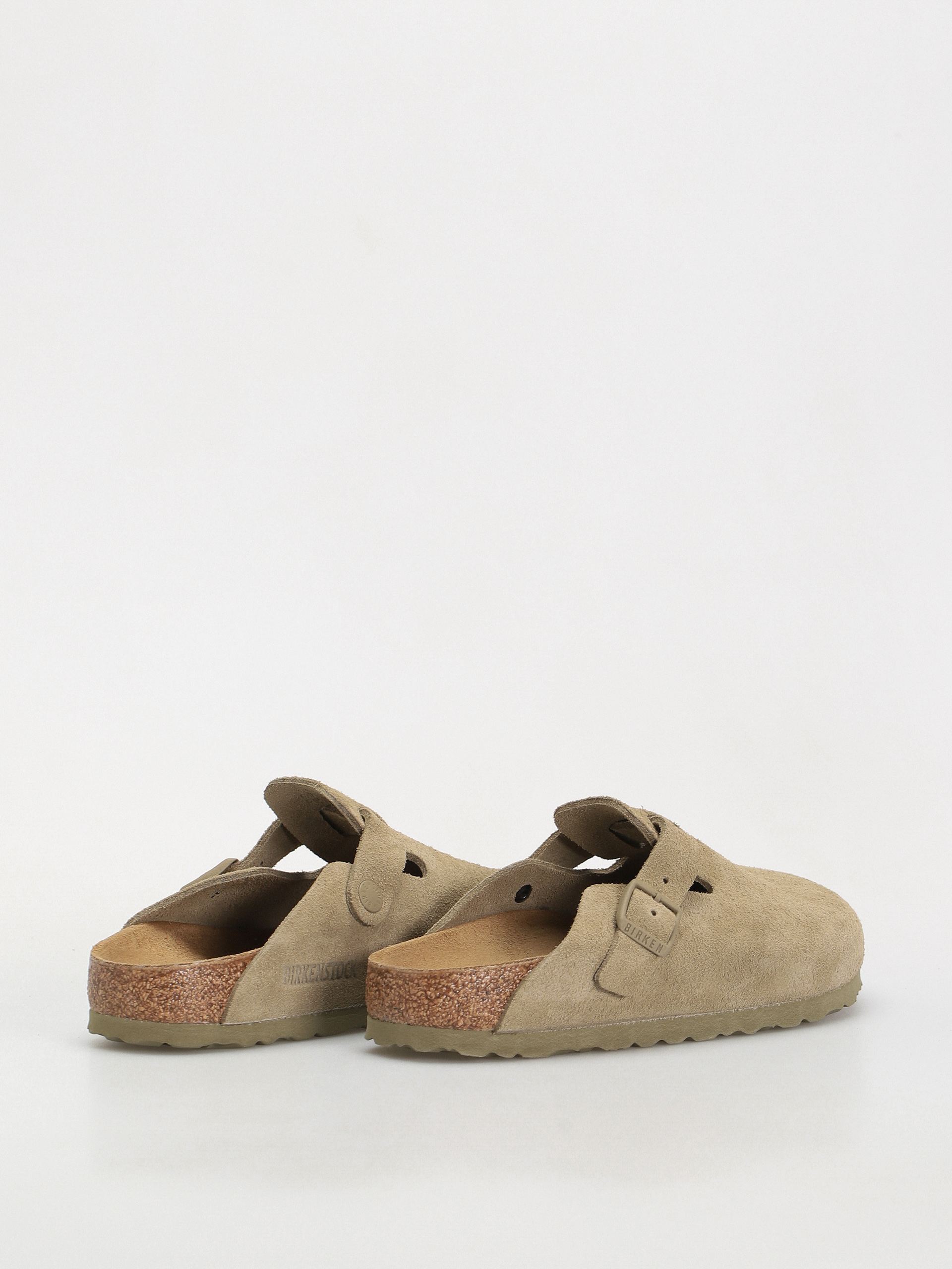 Plážovky Birkenstock Boston Suede Leather Narrow Wmn (faded khaki)