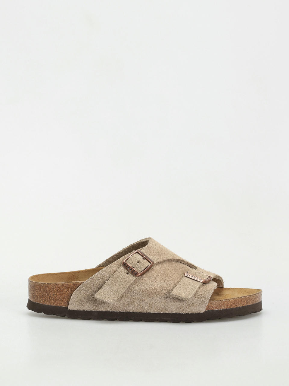 Plážovky Birkenstock Zürich Suede Leather Narrow Wmn (taupe)