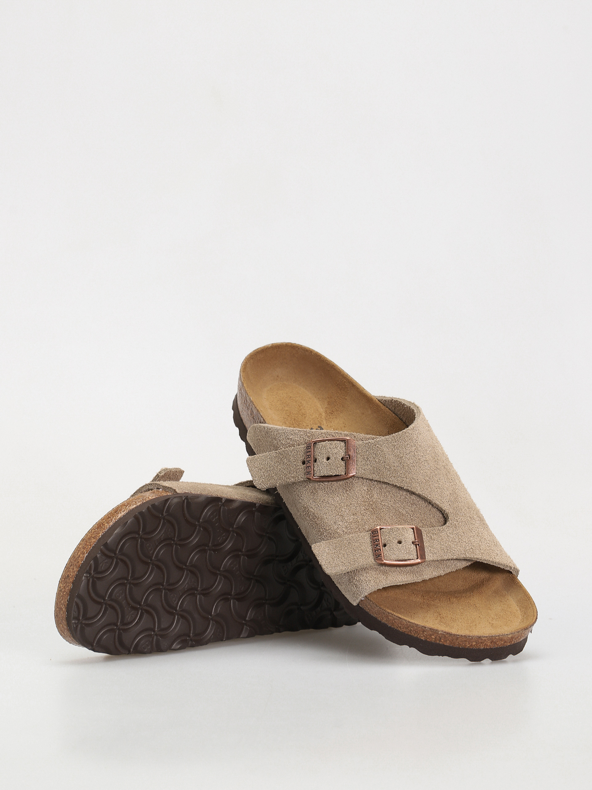 Plážovky Birkenstock Zürich Suede Leather Narrow Wmn (taupe)
