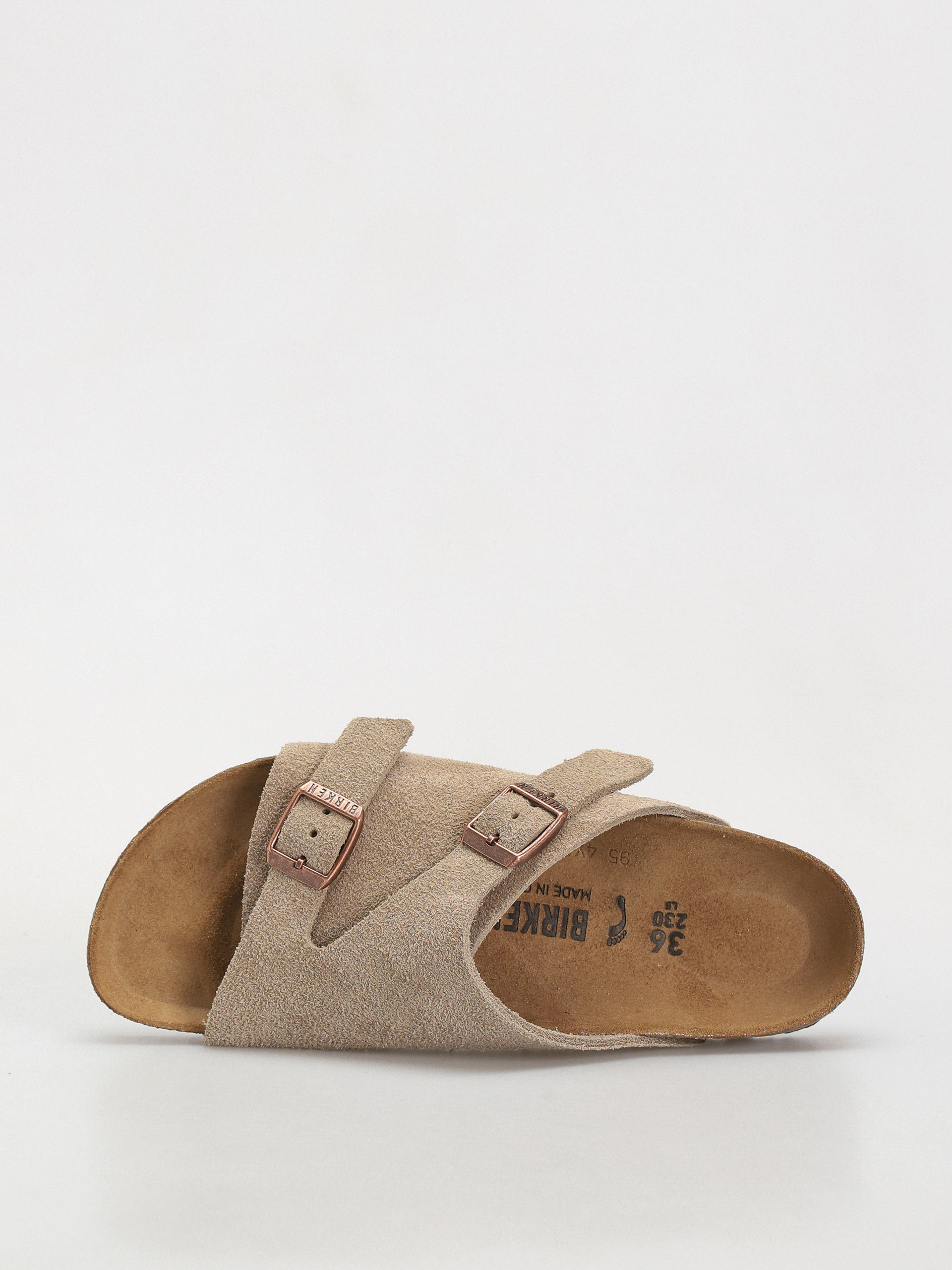 Plážovky Birkenstock Zürich Suede Leather Narrow Wmn (taupe)