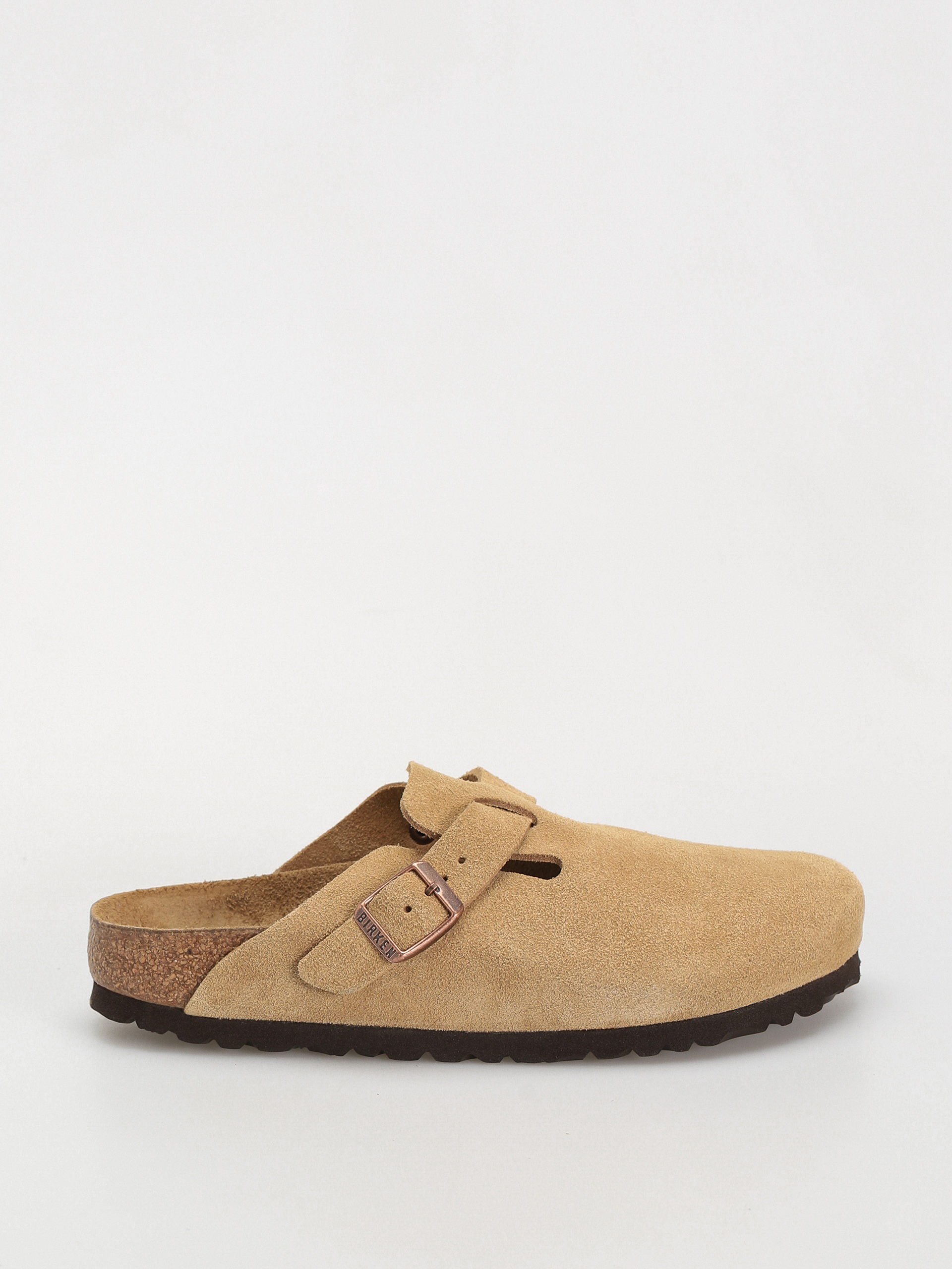 Plážovky Birkenstock Boston Suede Leather Narrow Wmn (latte cream)