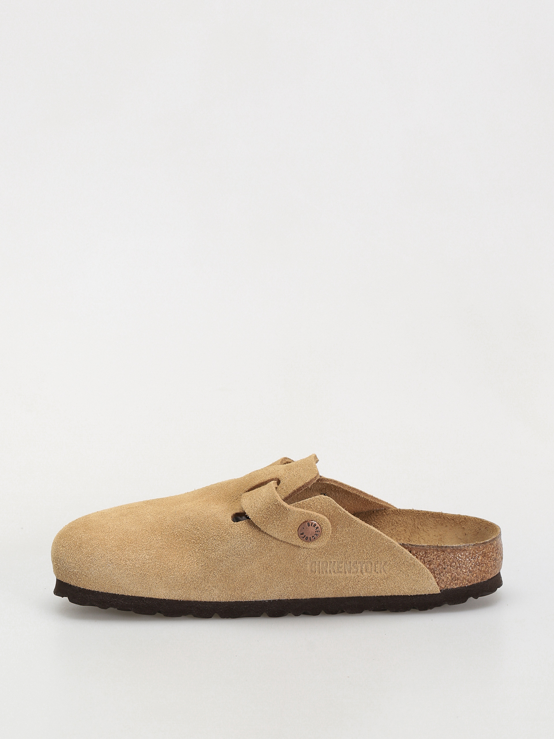 Plážovky Birkenstock Boston Suede Leather Narrow Wmn (latte cream)