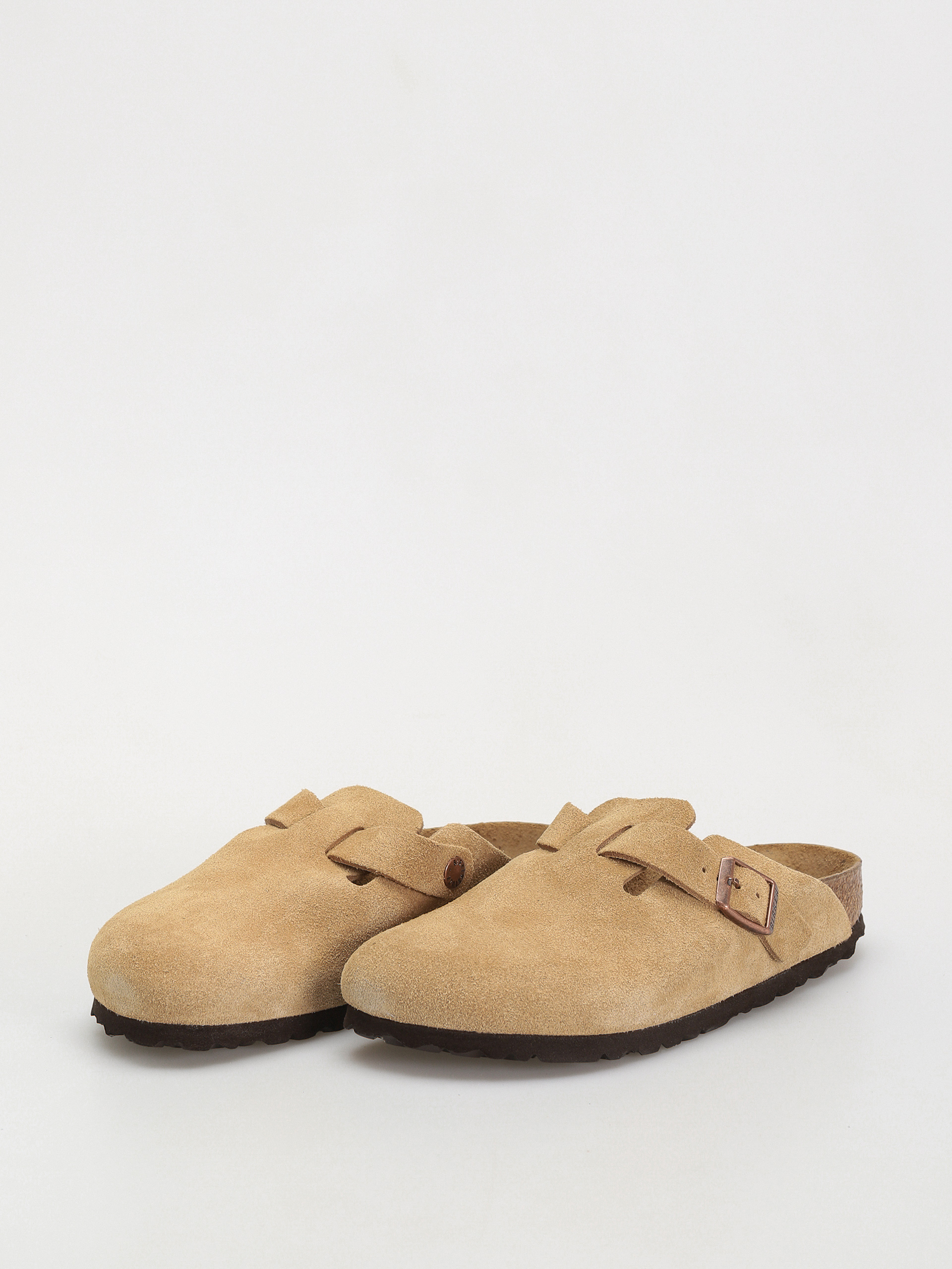 Plážovky Birkenstock Boston Suede Leather Narrow Wmn (latte cream)