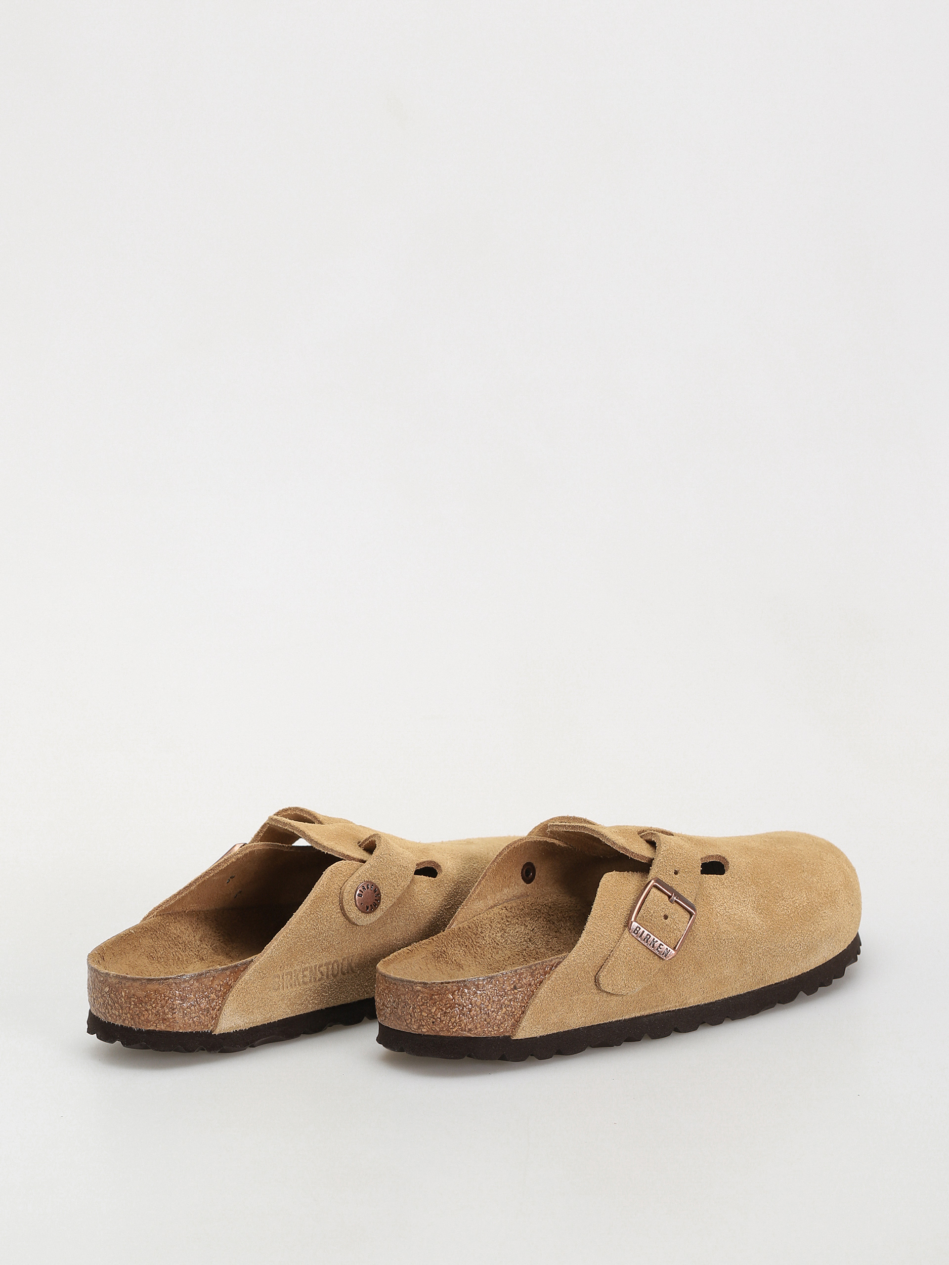 Plážovky Birkenstock Boston Suede Leather Narrow Wmn (latte cream)