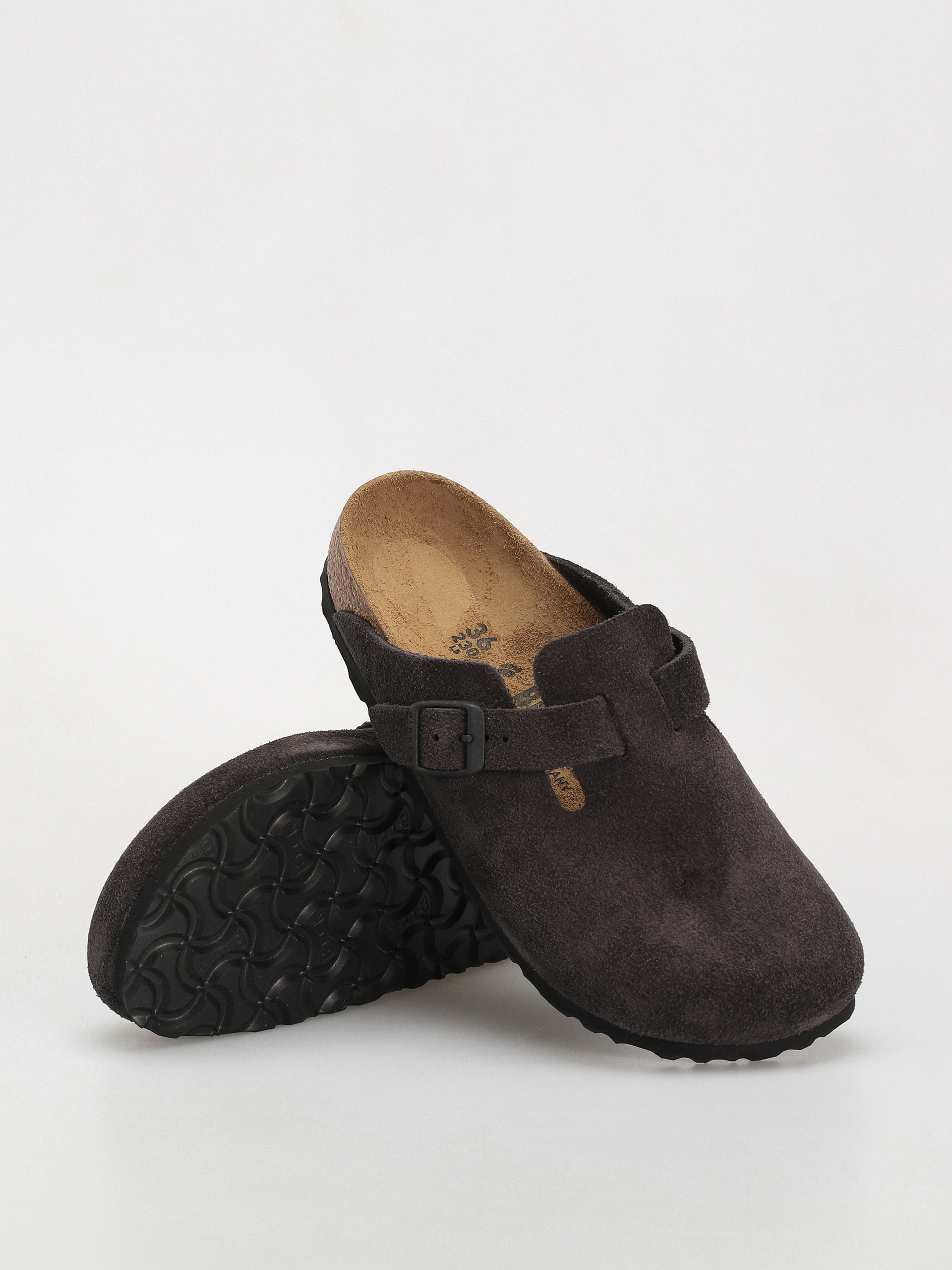 Plážovky Birkenstock Boston Suede Leather Narrow Wmn (velvet grey)