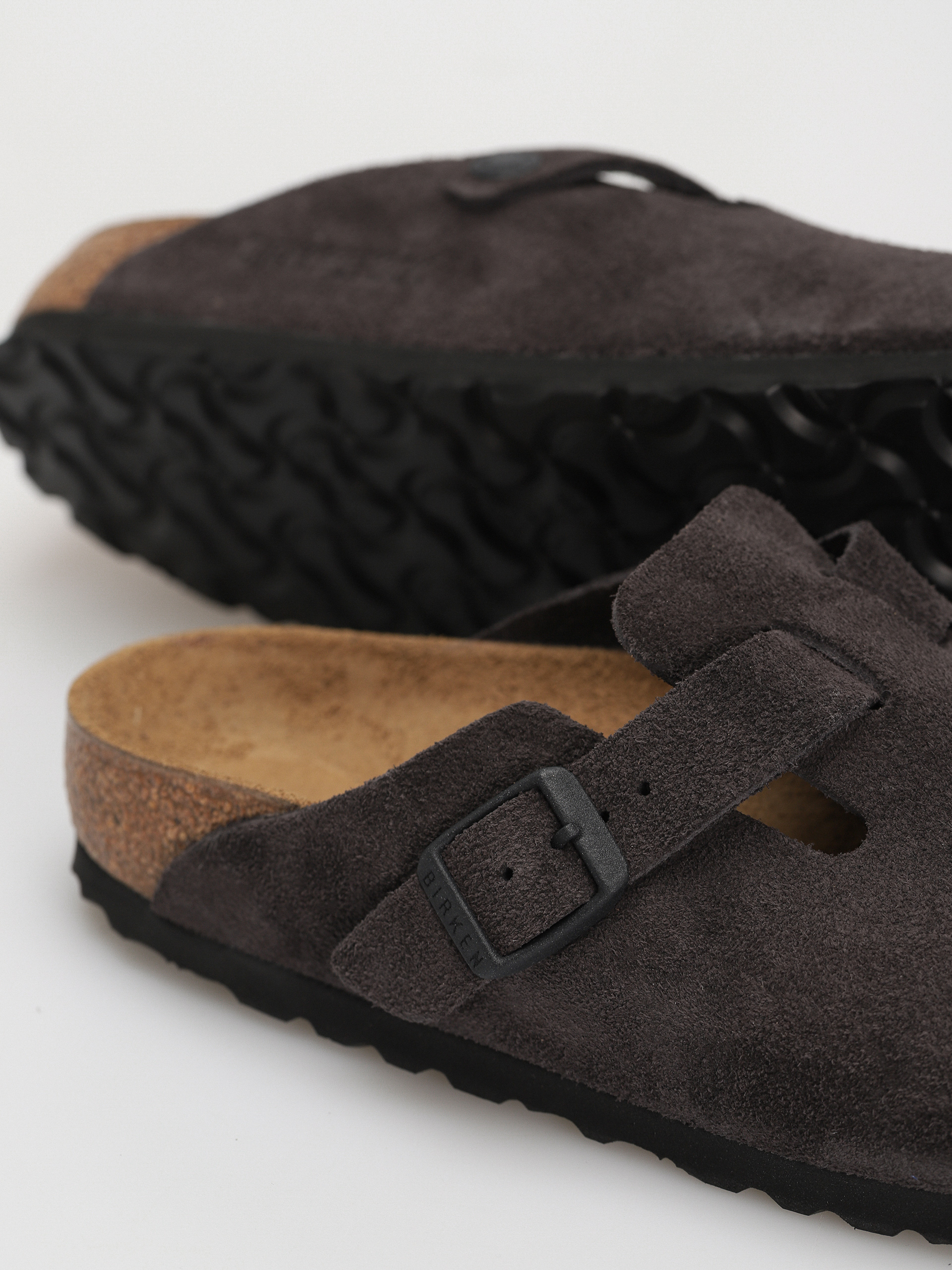 Plážovky Birkenstock Boston Suede Leather Narrow Wmn (velvet grey)