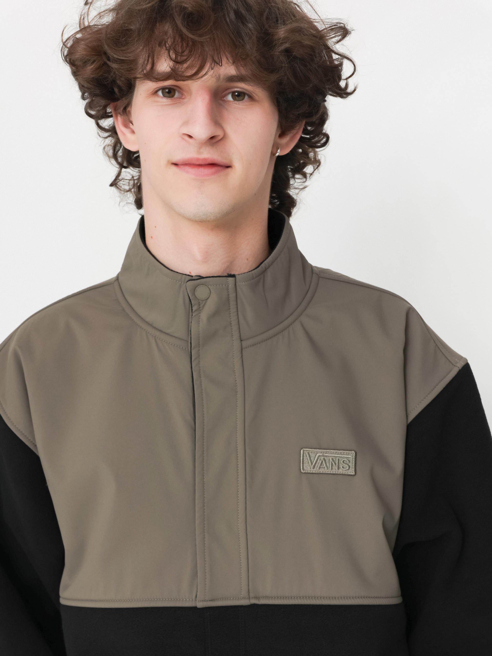 Pánský Fleecová mikina Vans Ranford Polar Fleece Loose Hz (black/bungee cord)