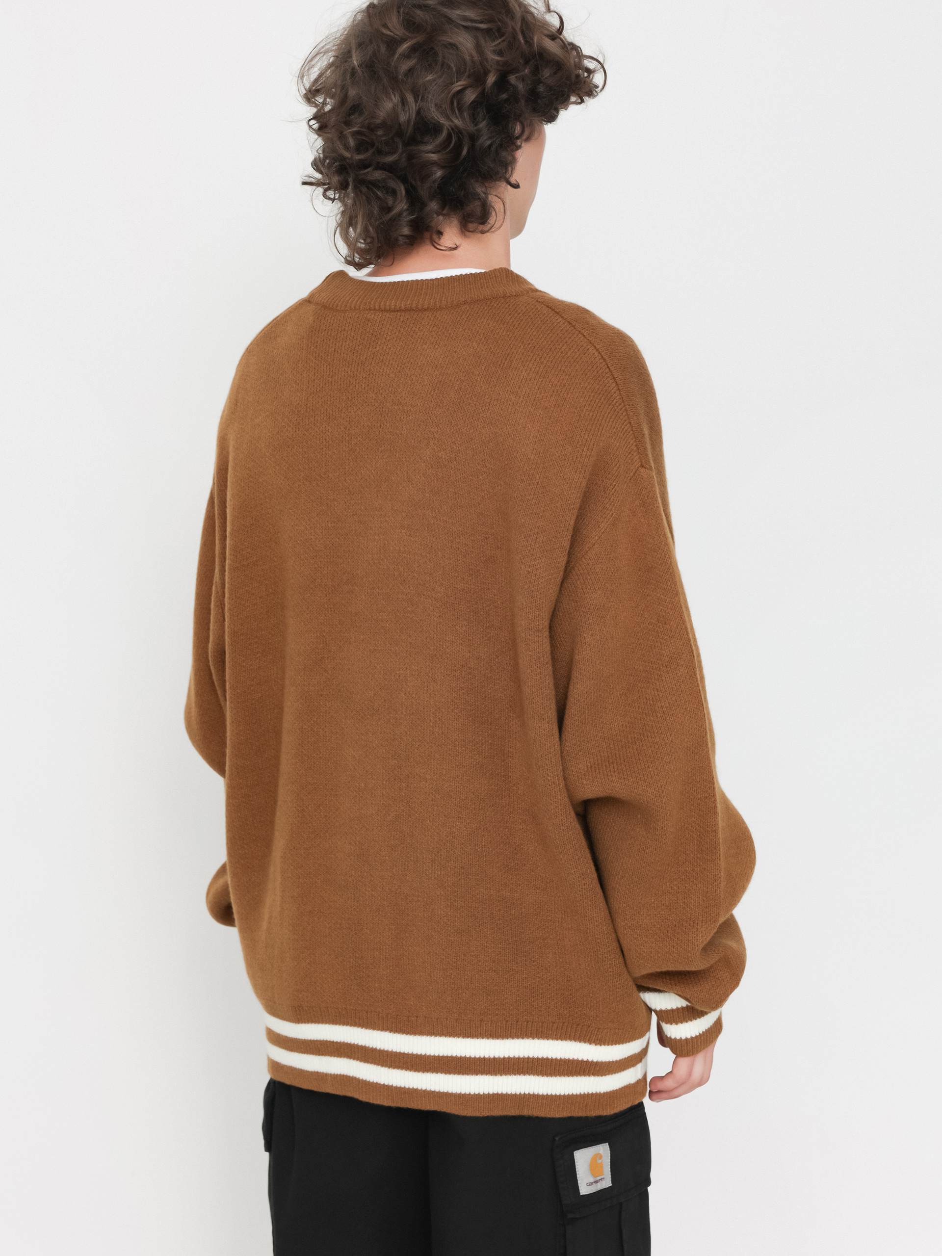 Svetr Carhartt WIP Brown Ducks Cardigan (hamilton brown/wax)