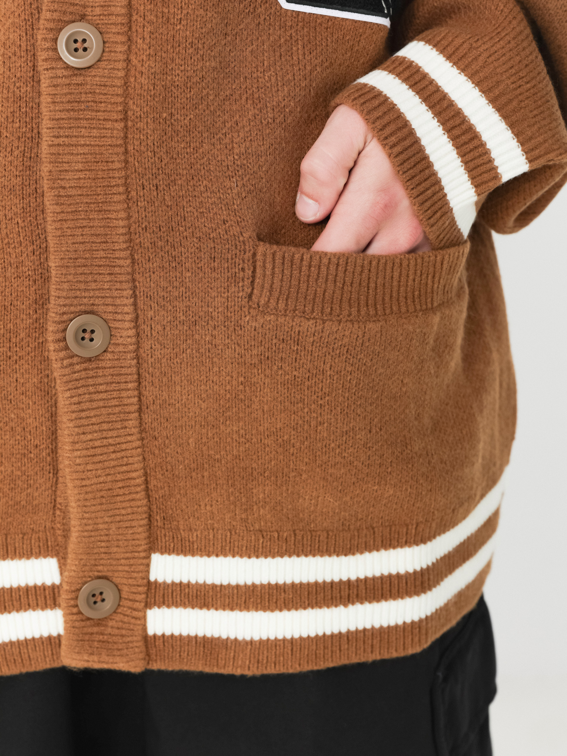 Svetr Carhartt WIP Brown Ducks Cardigan (hamilton brown/wax)