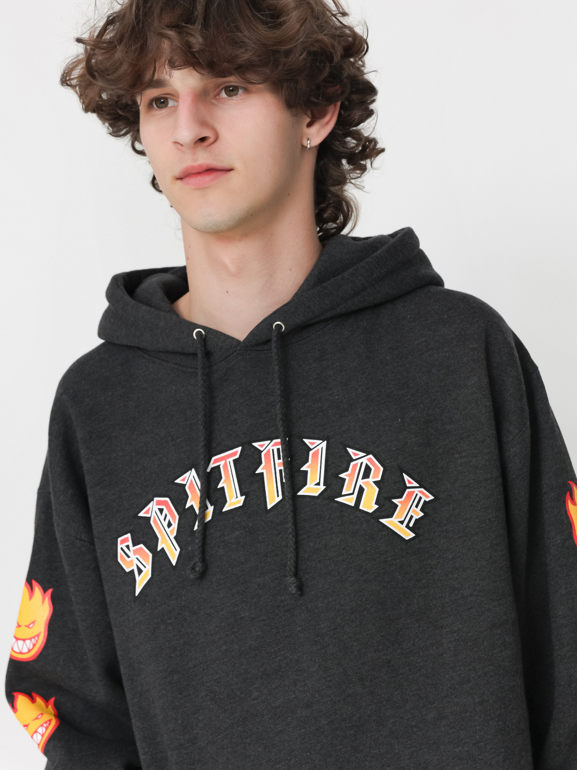 Mikina s kapucí Spitfire Ol E Big Head HD (charcoal)