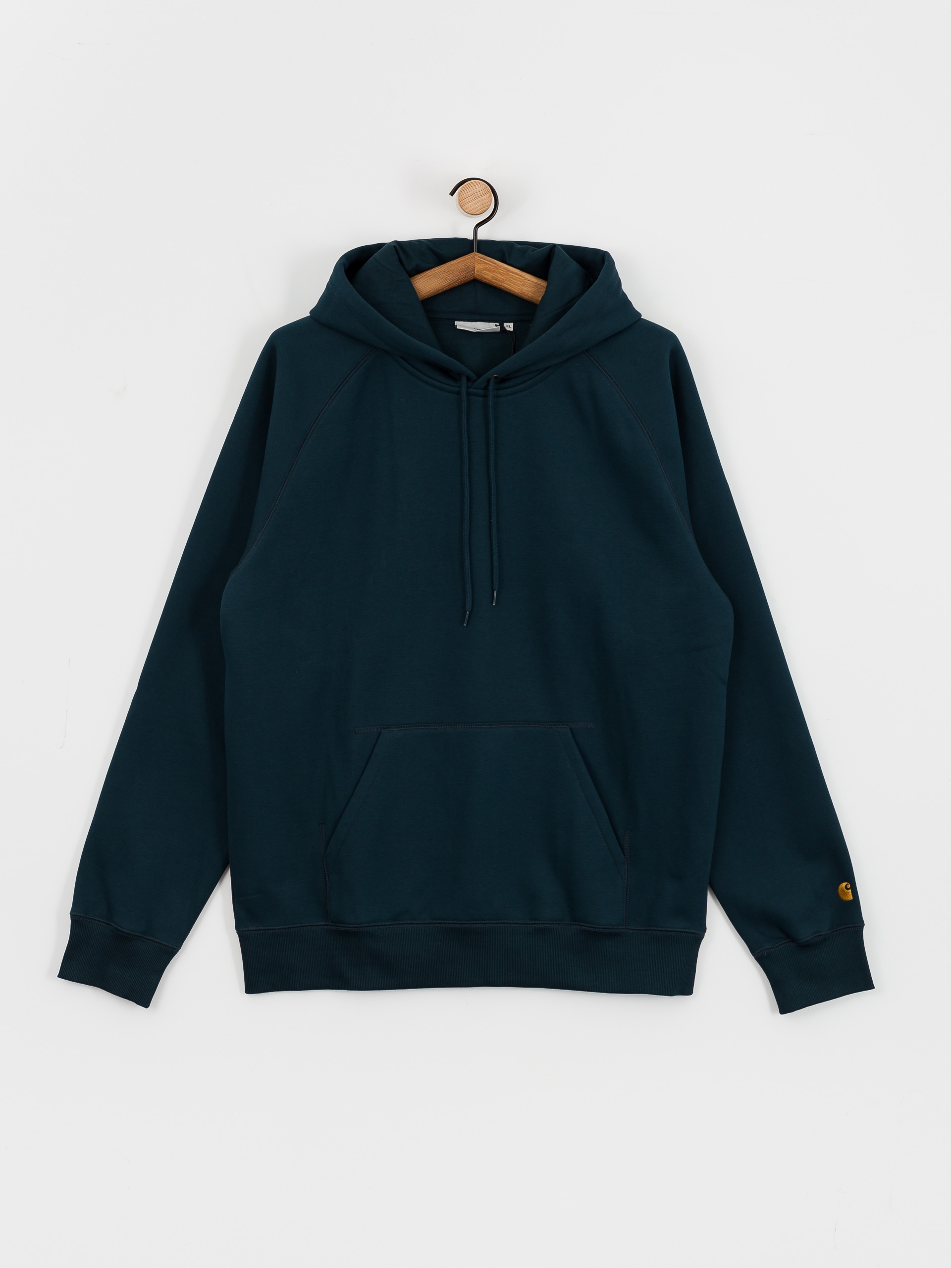 Mikina s kapucí Carhartt WIP Chase HD (duck blue/gold)