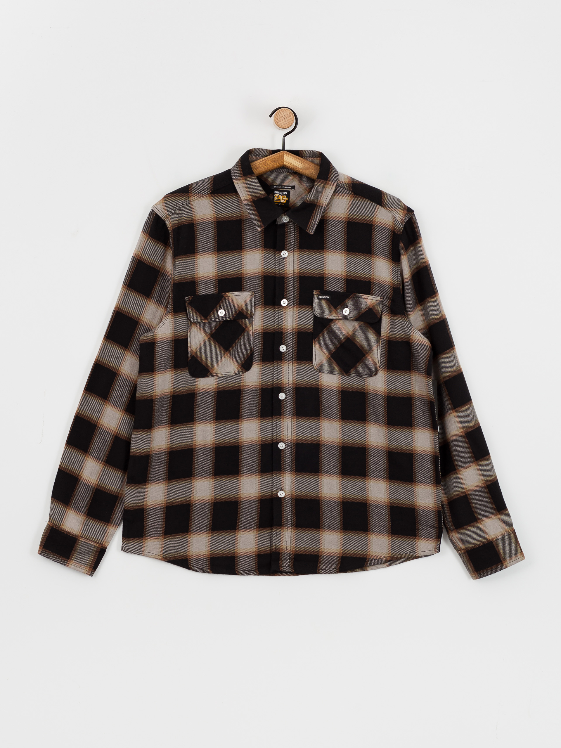 Košile Brixton 20Th Anniv Bowery Flannel (black/cream)