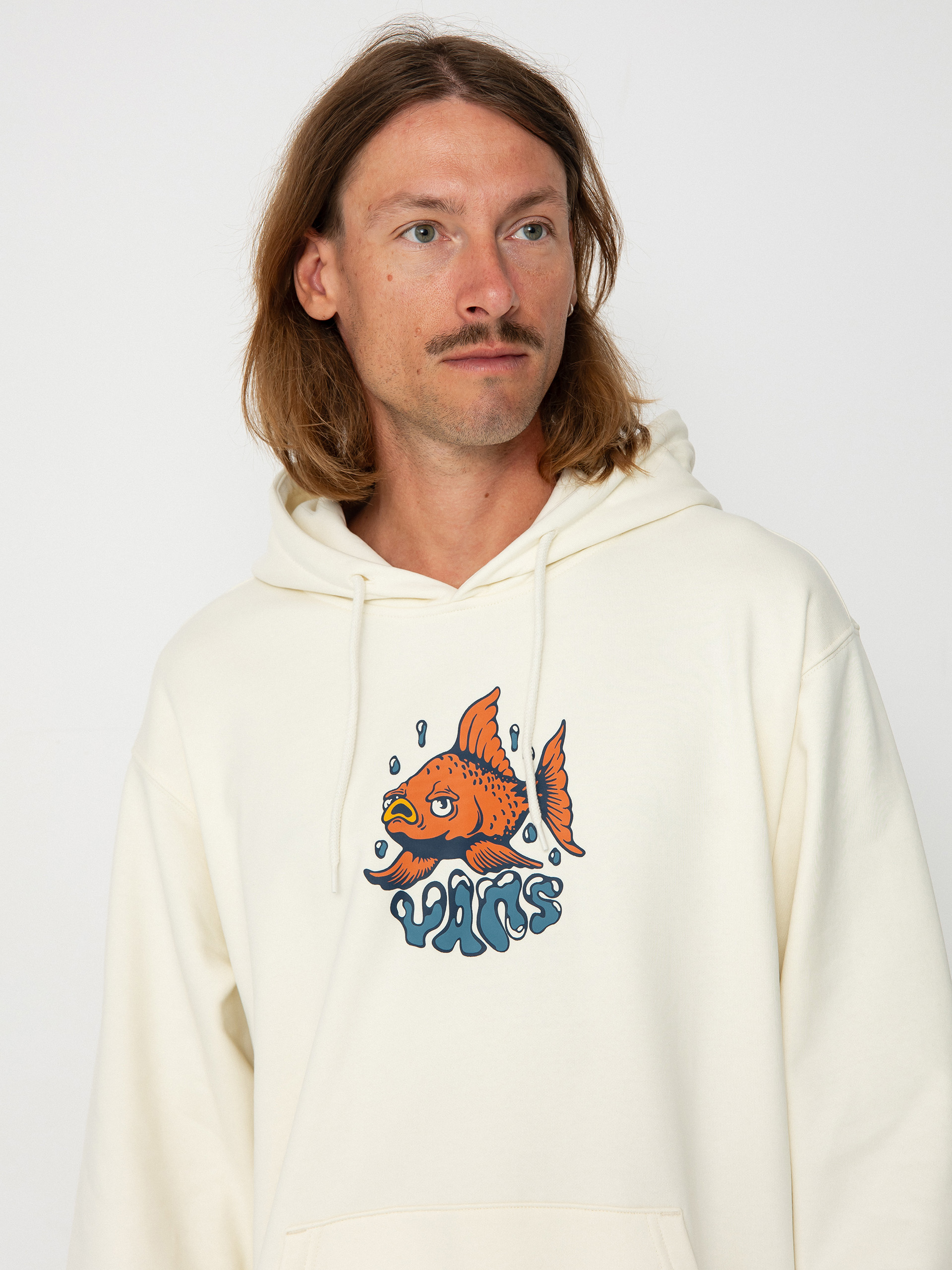 Mikina s kapucí Vans Fish Loose HD (marshmallow)
