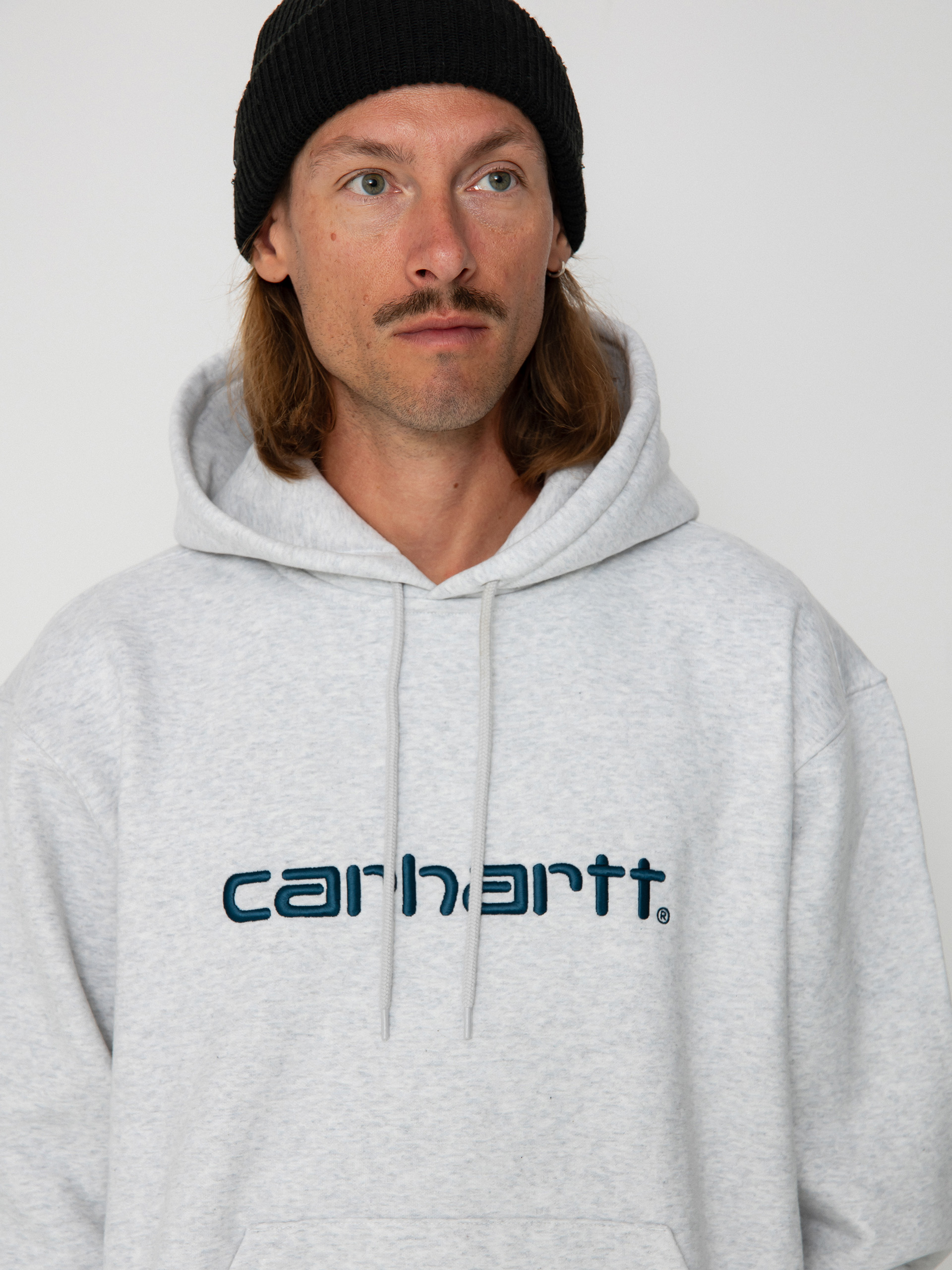 Mikina s kapucí Carhartt WIP Carhartt HD (ash heather/duck blue)