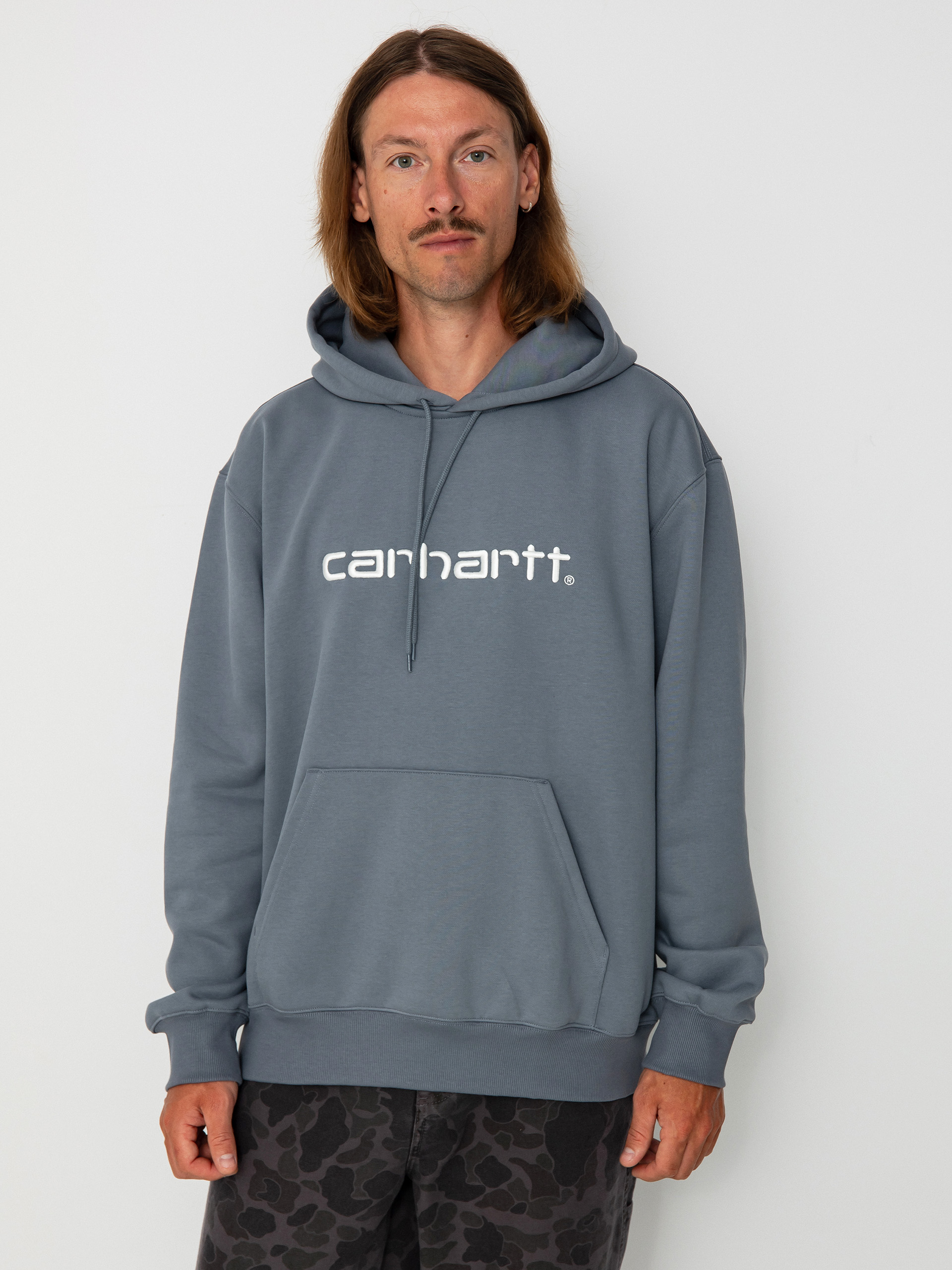 Mikina s kapucí Carhartt WIP Carhartt HD (dove grey/wax)