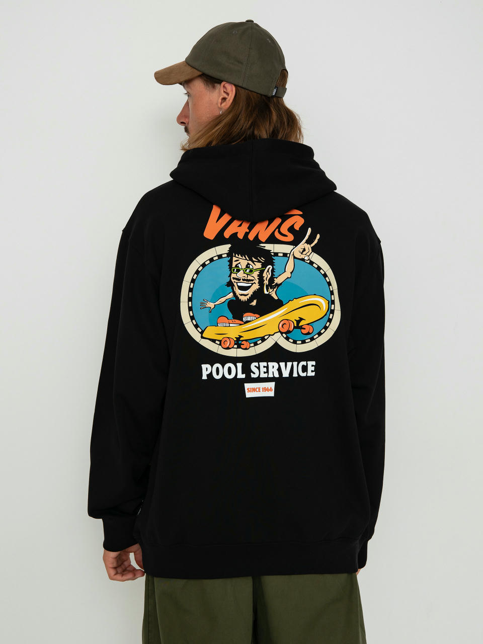 Mikina s kapucí Vans Pool Service Loose HD (black)