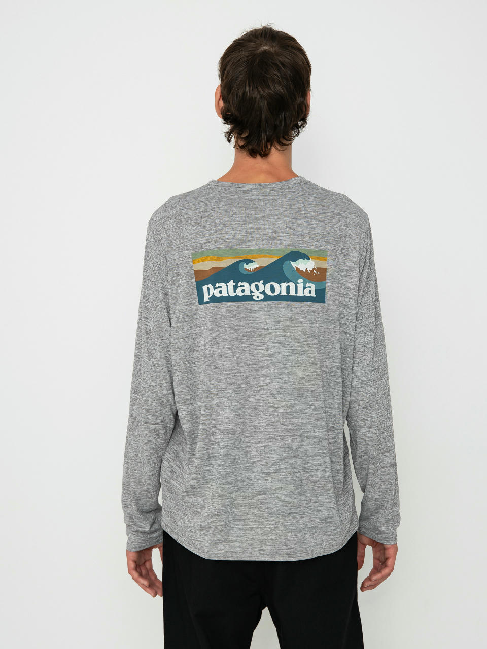 Triko Patagonia Cap Cool Daily Graphic Waters (boardshort logo abalone blue feather grey)