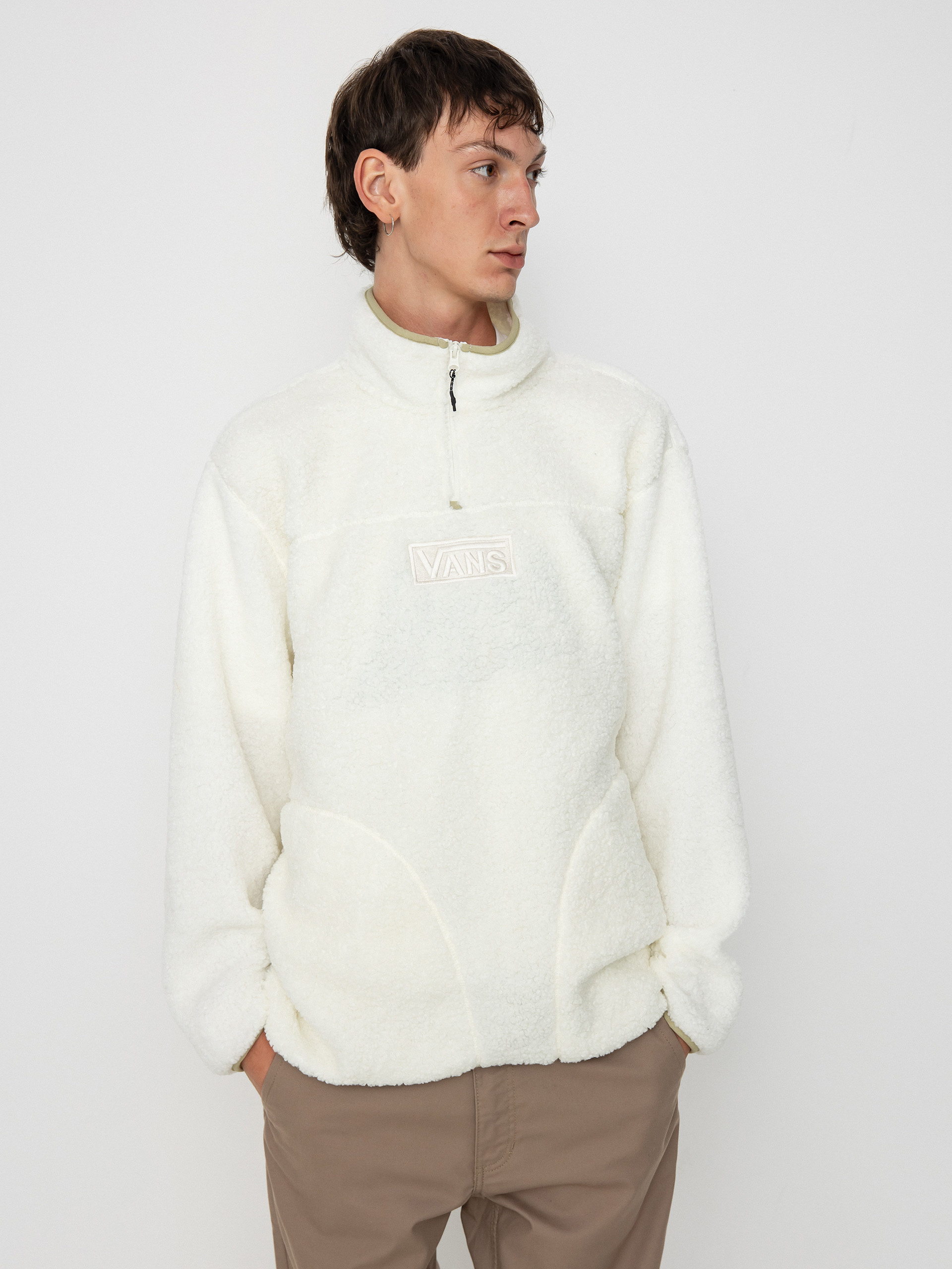 Pánský Fleecová mikina Vans Vans Boxed Sherpa Qzip (marshmallow)