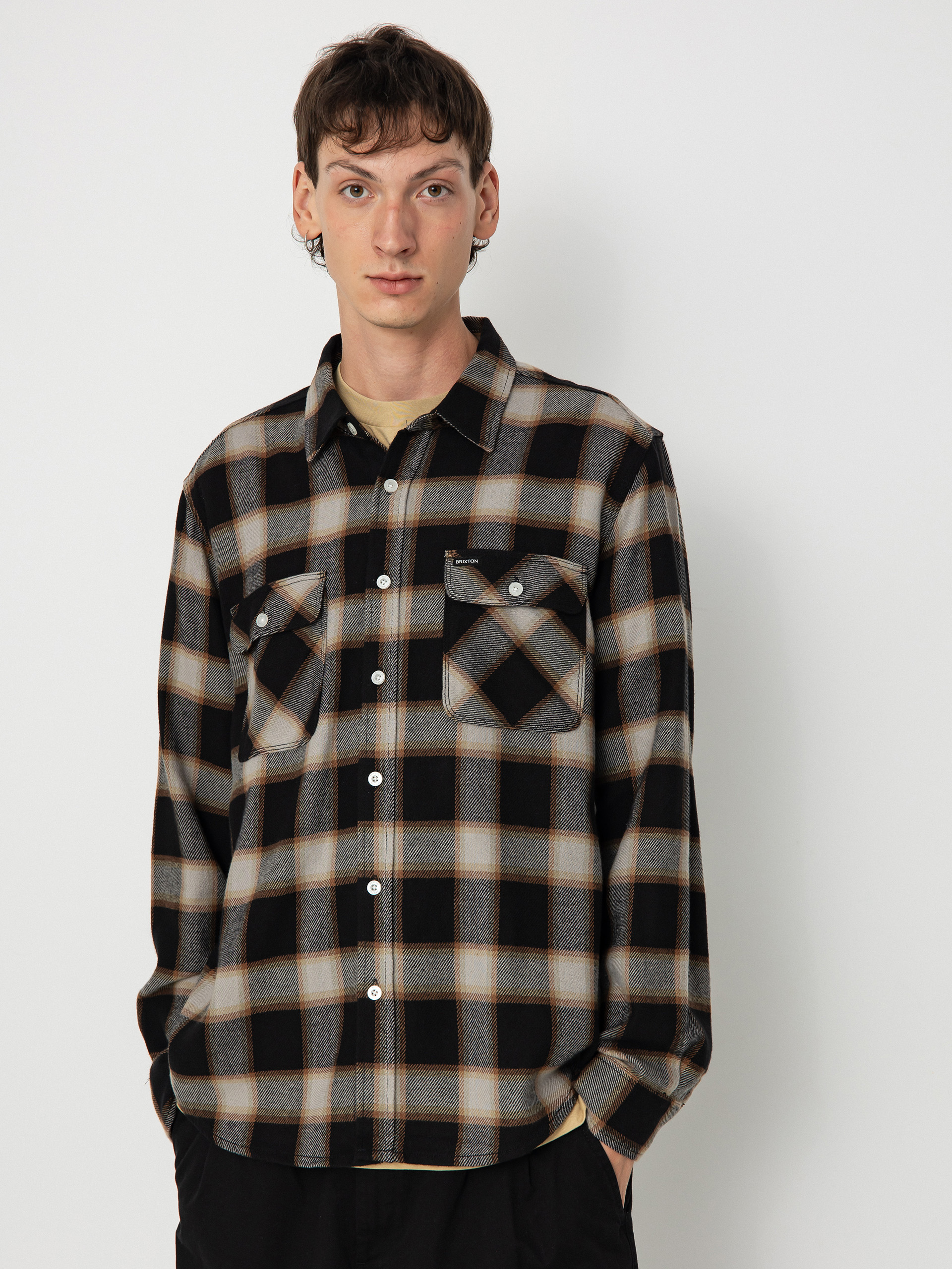 Košile Brixton 20Th Anniv Bowery Flannel (black/cream)