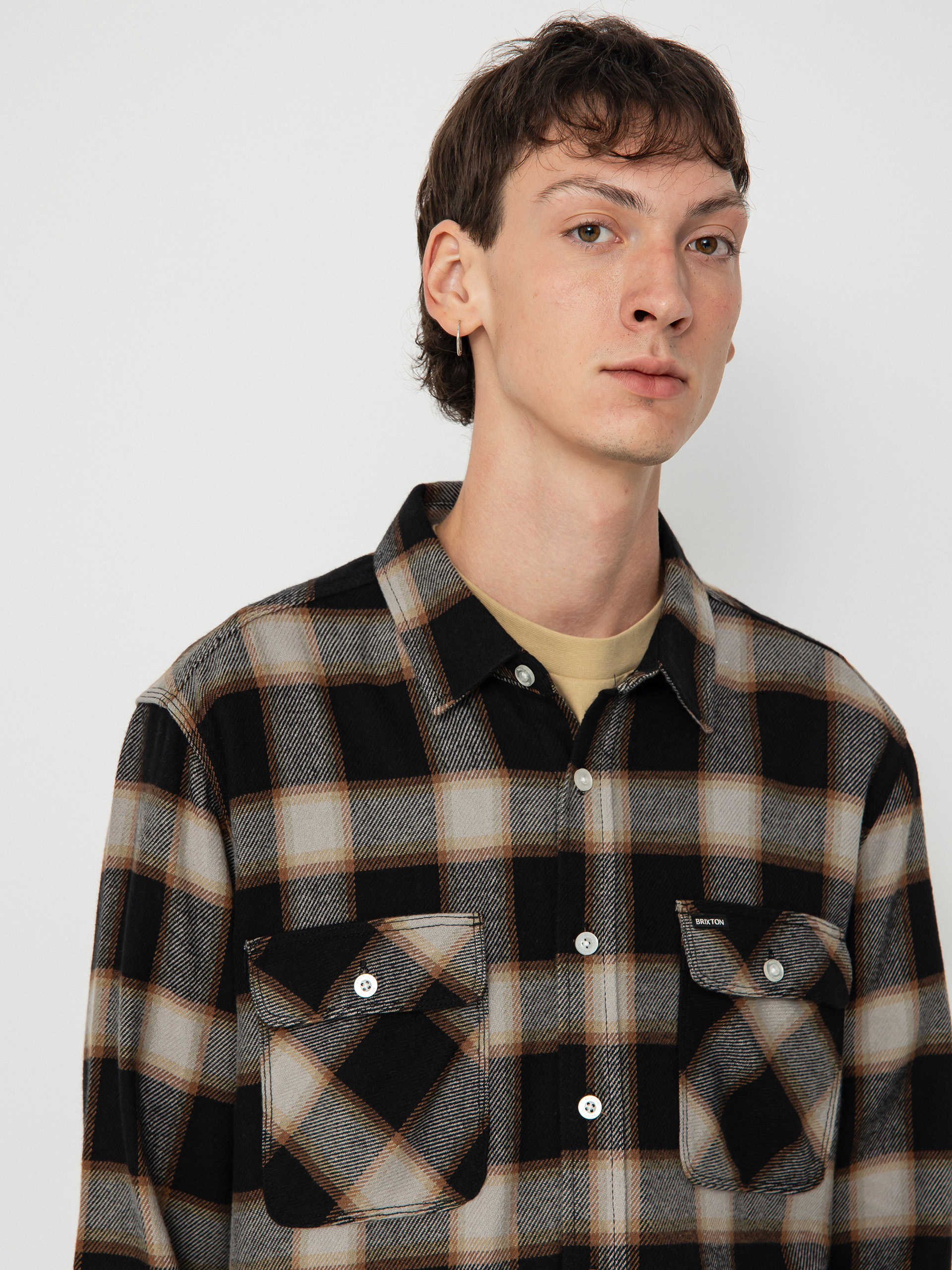 Košile Brixton 20Th Anniv Bowery Flannel (black/cream)