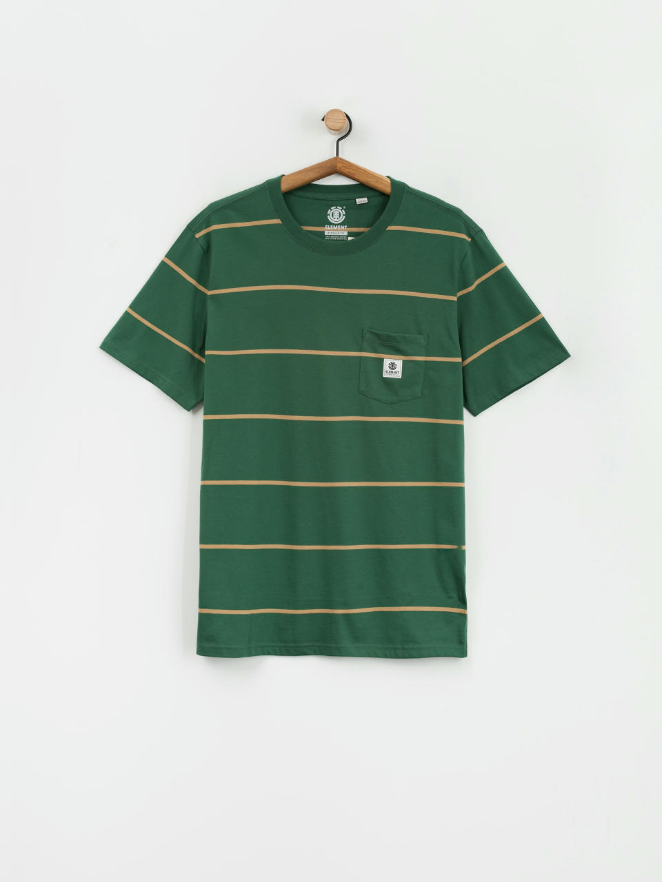 Tričko Element Basic Pocket Label (trekking green stripes)