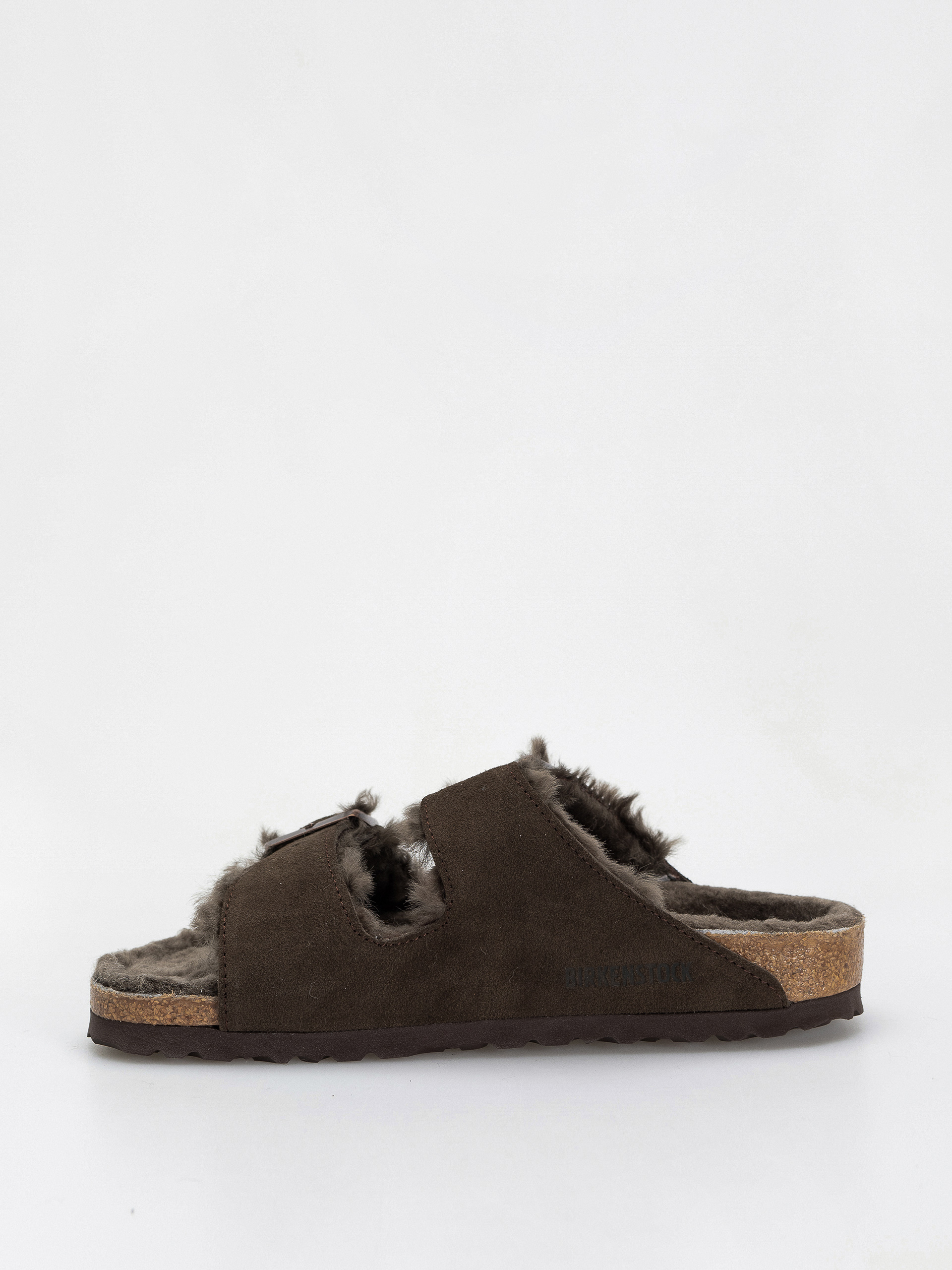 Plážovky Birkenstock Arizona Shearling Suede Leather Fur Narrow Wmn (mocha)