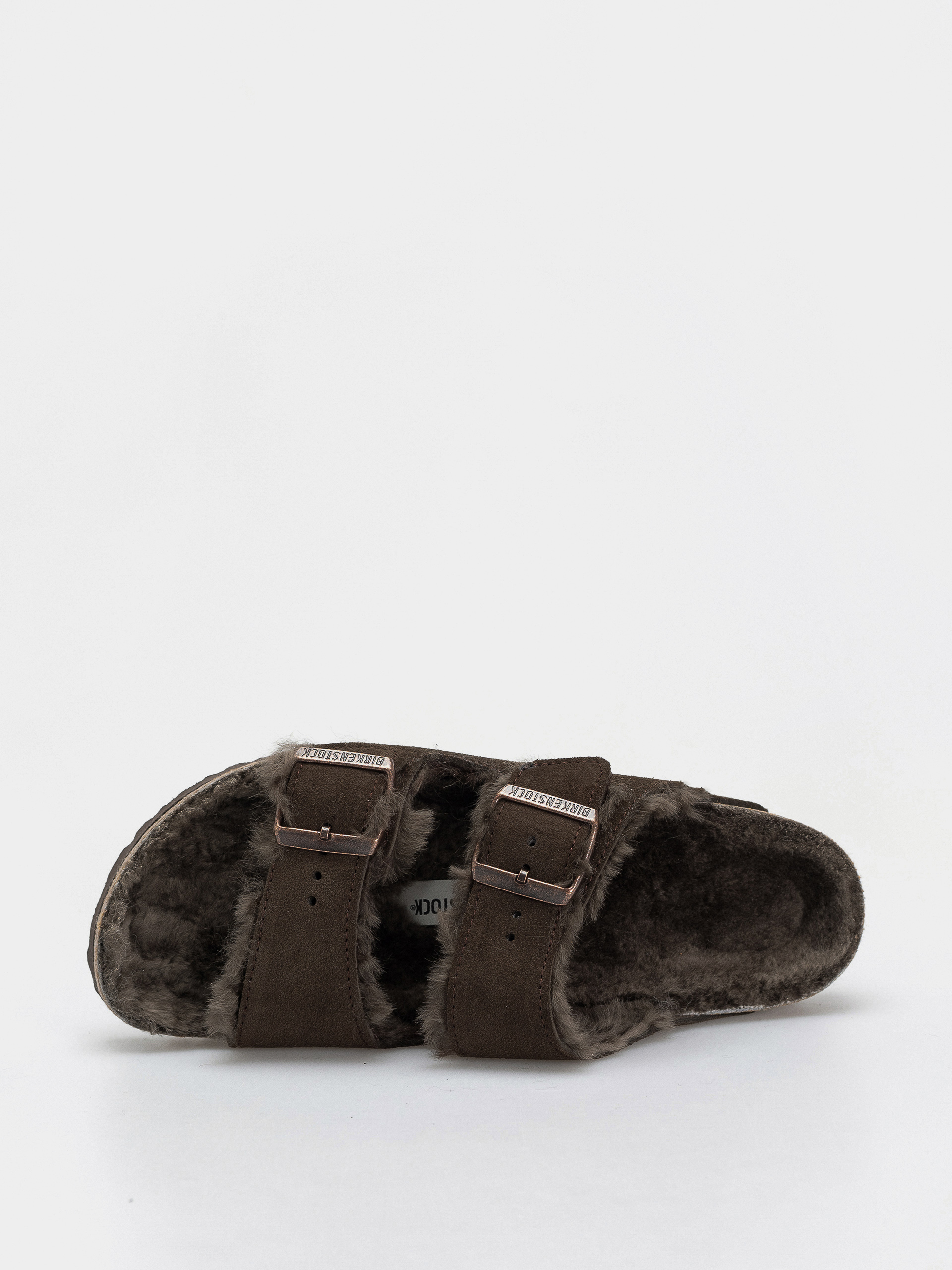 Plážovky Birkenstock Arizona Shearling Suede Leather Fur Narrow Wmn (mocha)